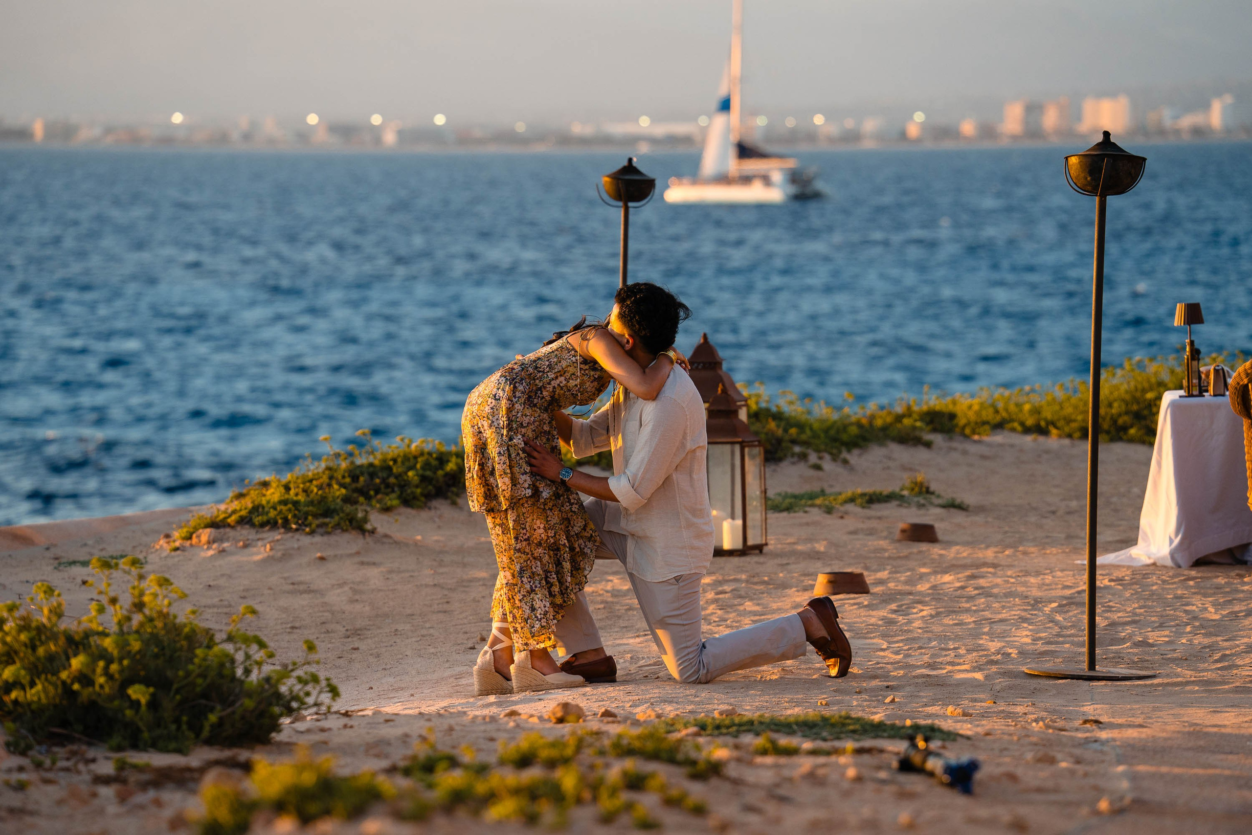 wedding proposal by the sea at Hotel Cap Rocat Mallorca