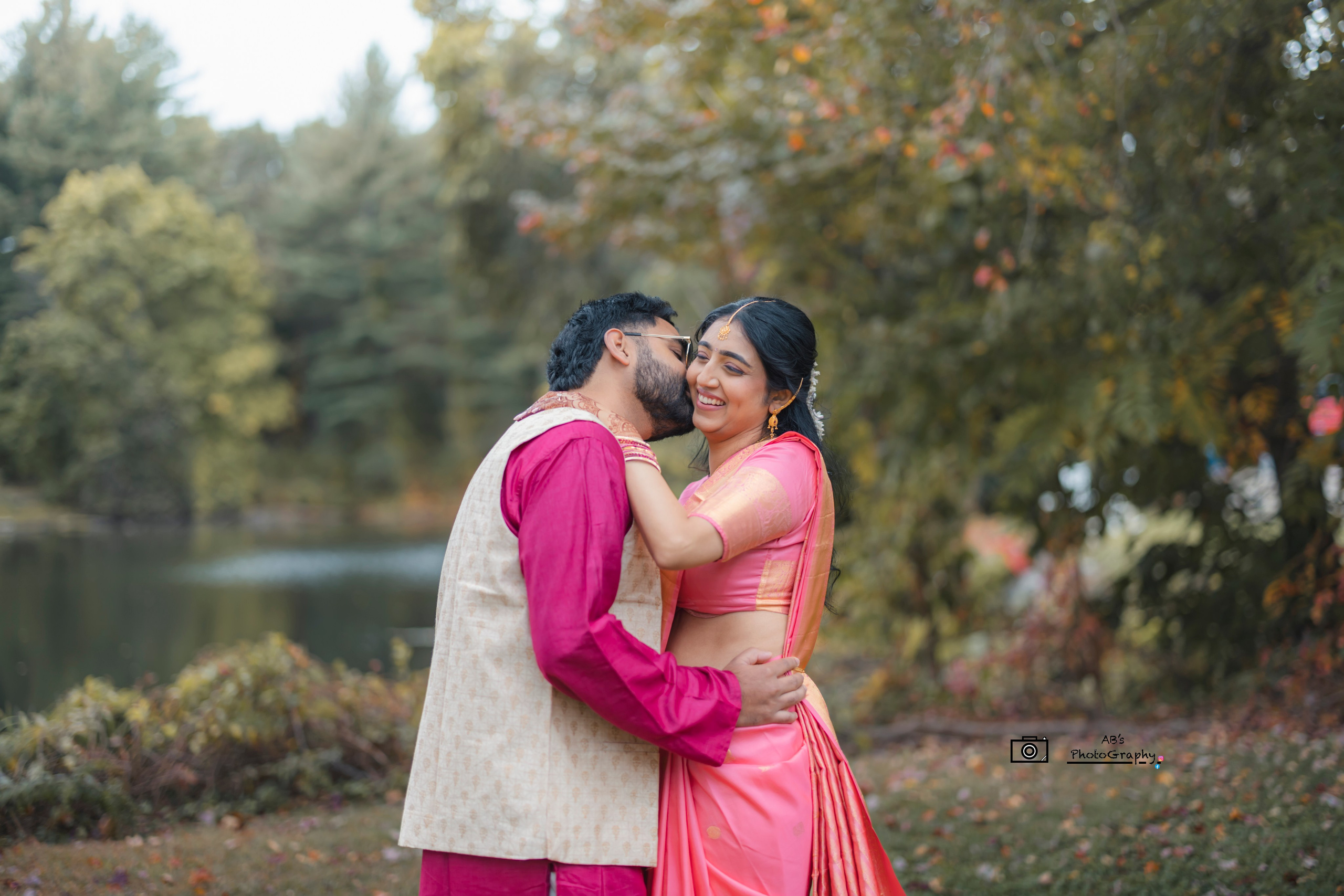 New York engagement photo session urban skyline backdrop