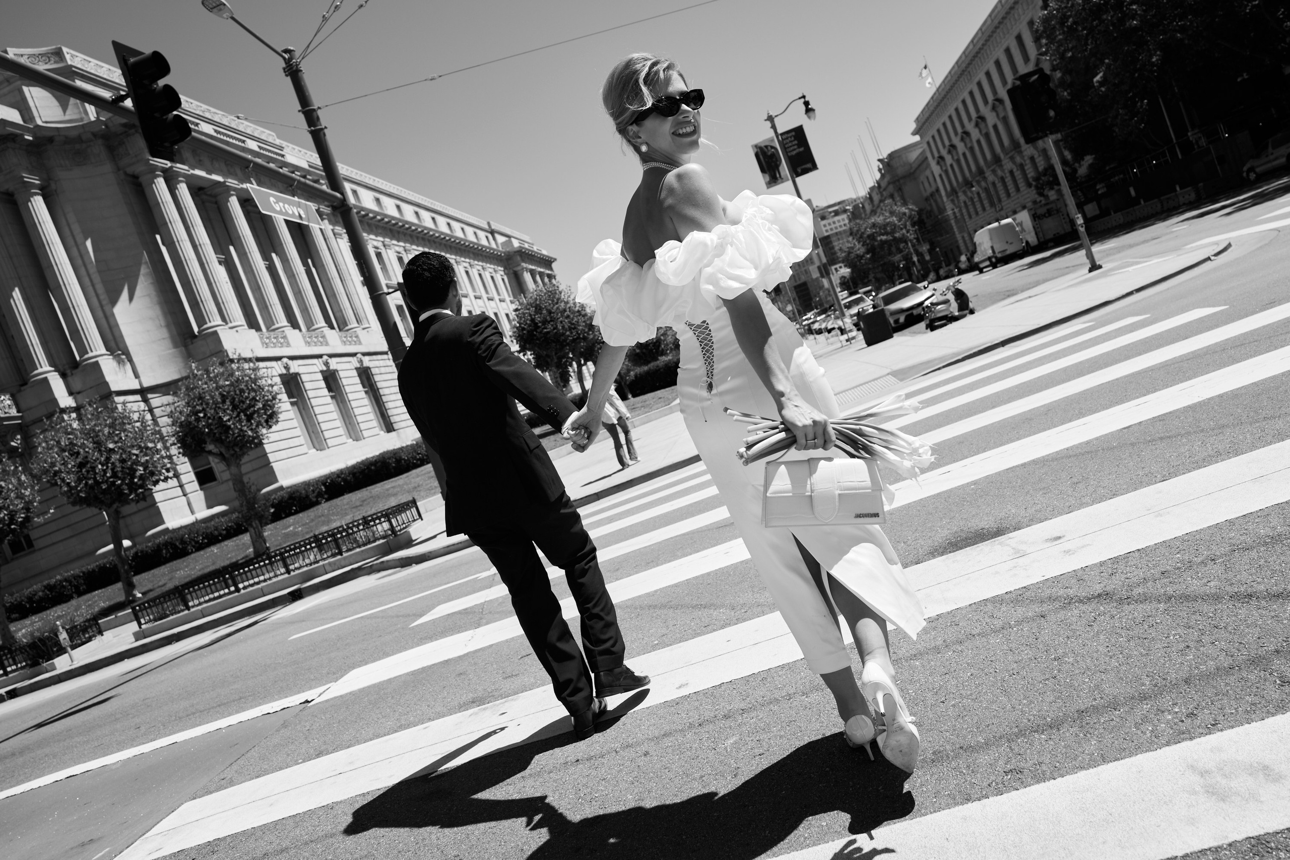 San Francisco City Hall Wedding — Fashion-Inspired Editorial Photography with Retro Car. Bay Area Life | Event, Wedding & Commercial Photography Agency