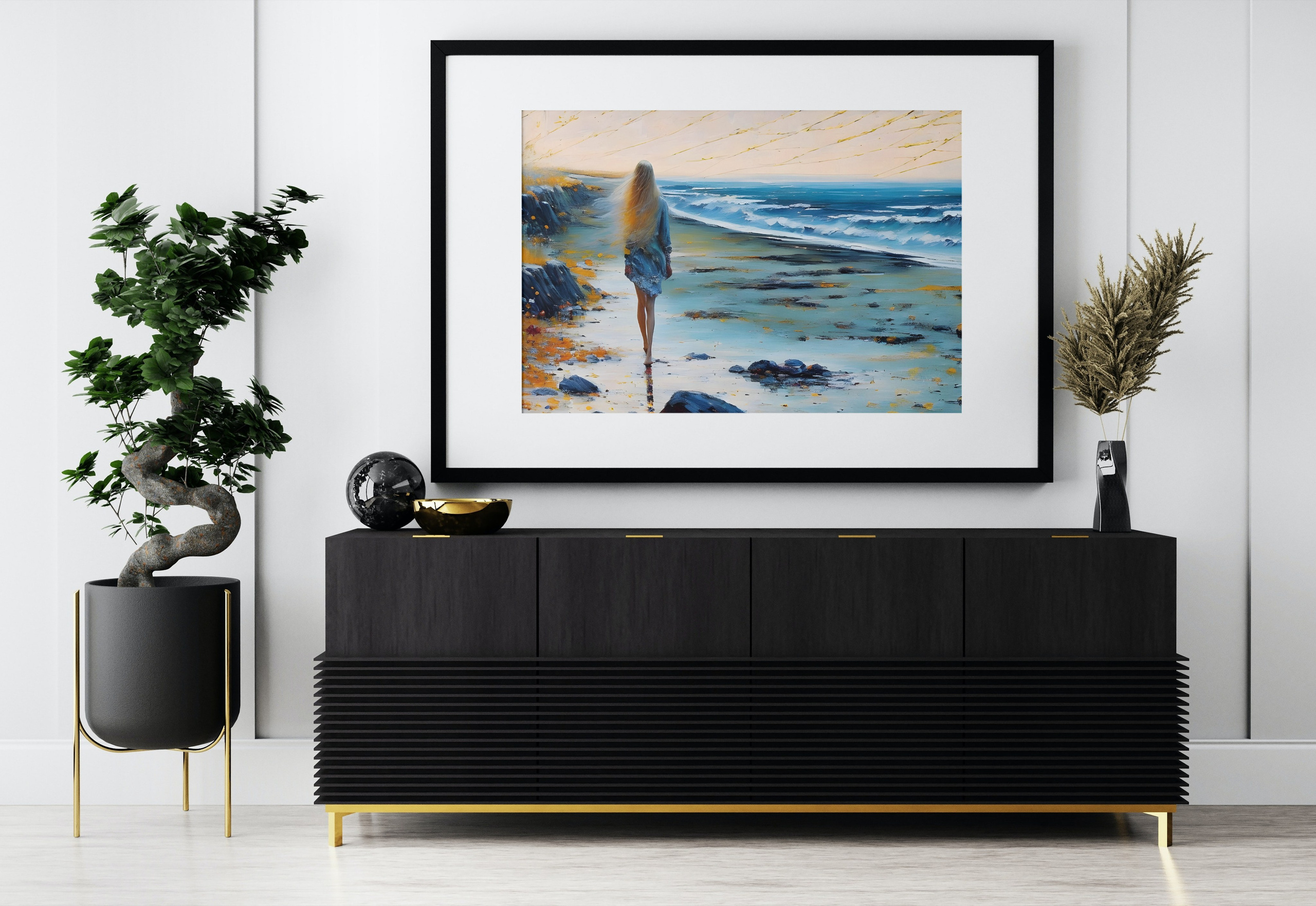 Digital painting-print for interior “Into the distance…”. AI Photo Retoucher and Image Restorer Zhanna Ognivo