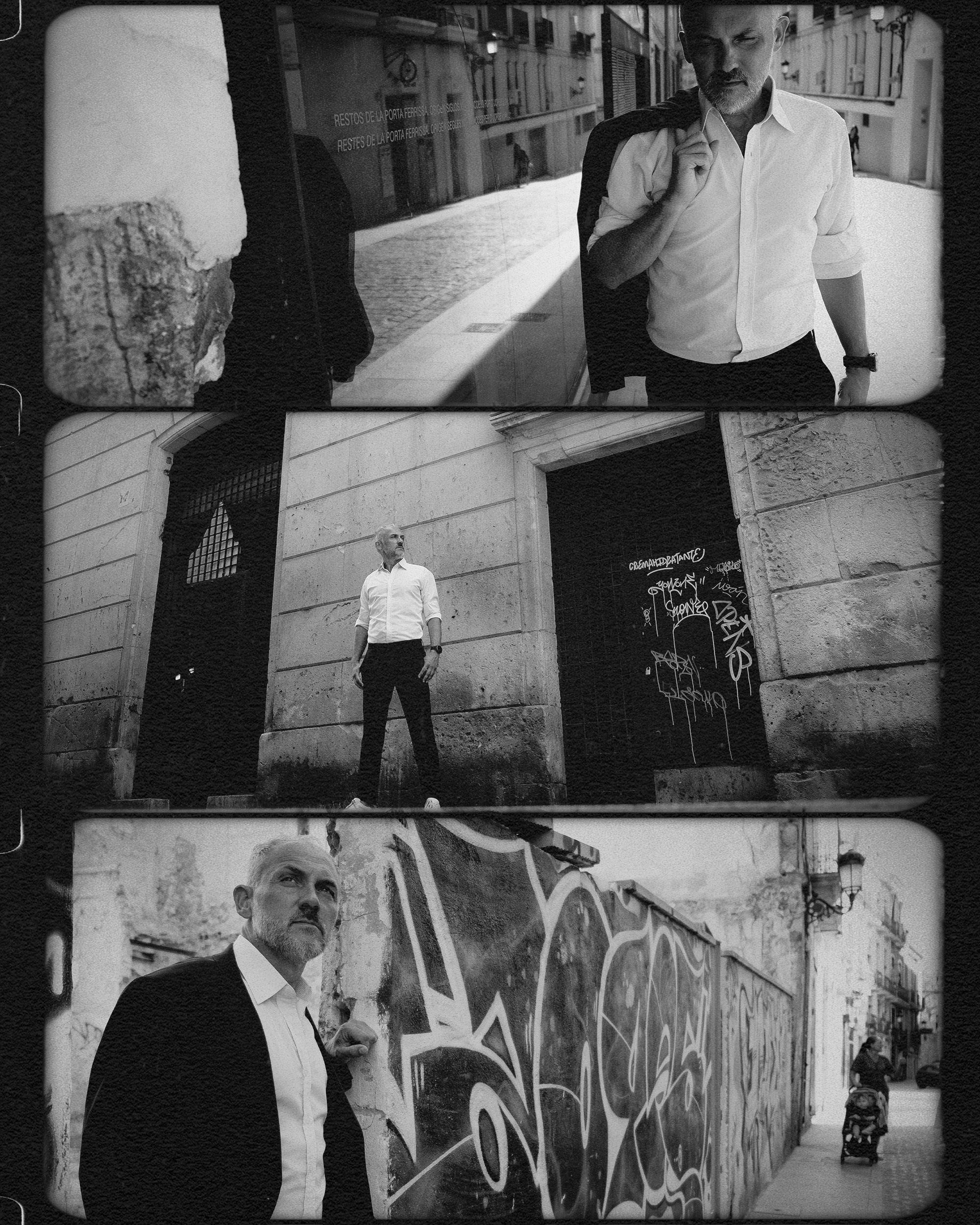 Портретная фотосессия музыканта Robert Skarsbakk в старом городе Аликанте для обложки альбома — Фотограф Андрей Луковников