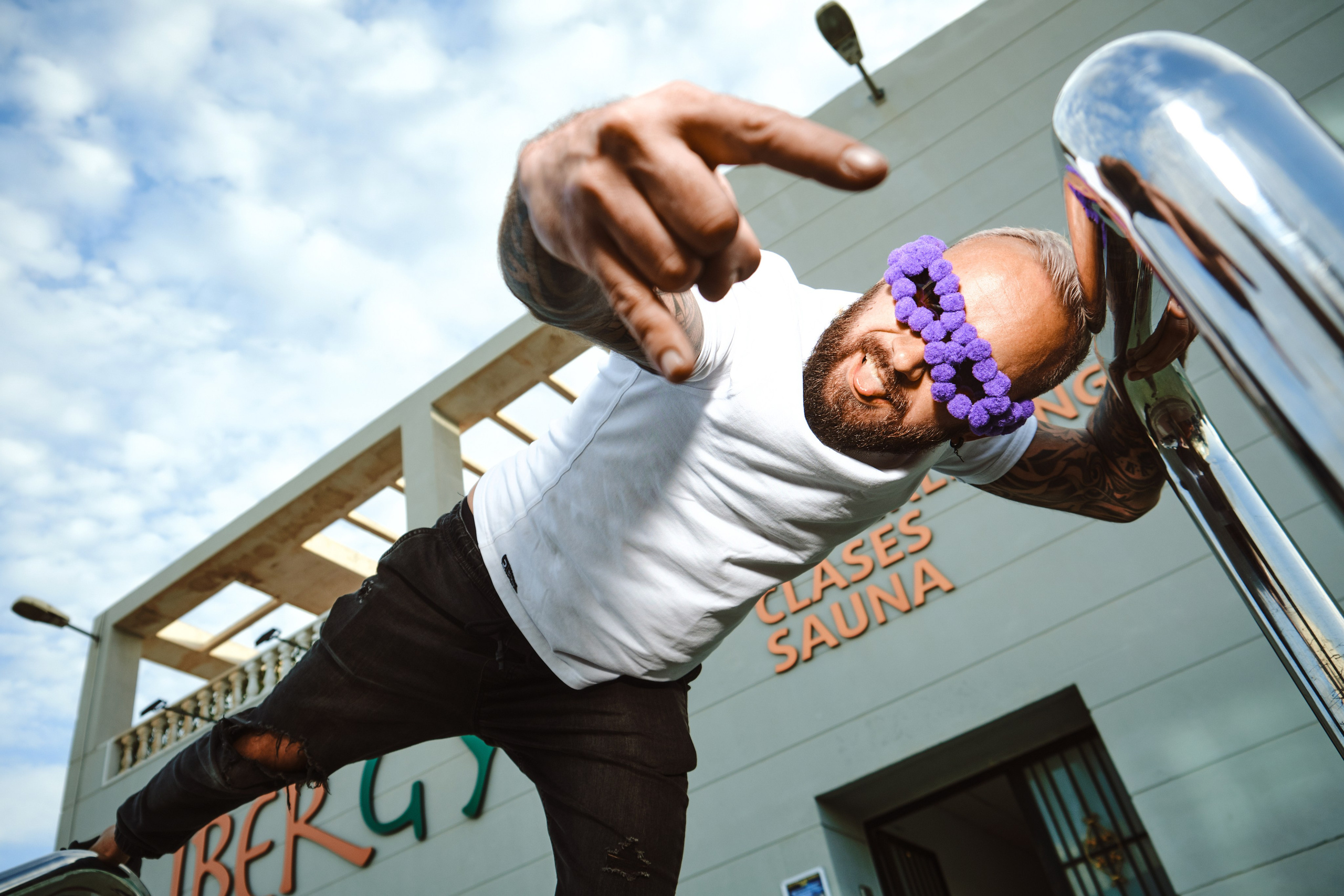 Street photography with flash light in the industrial area of Torrevieja, Alicante