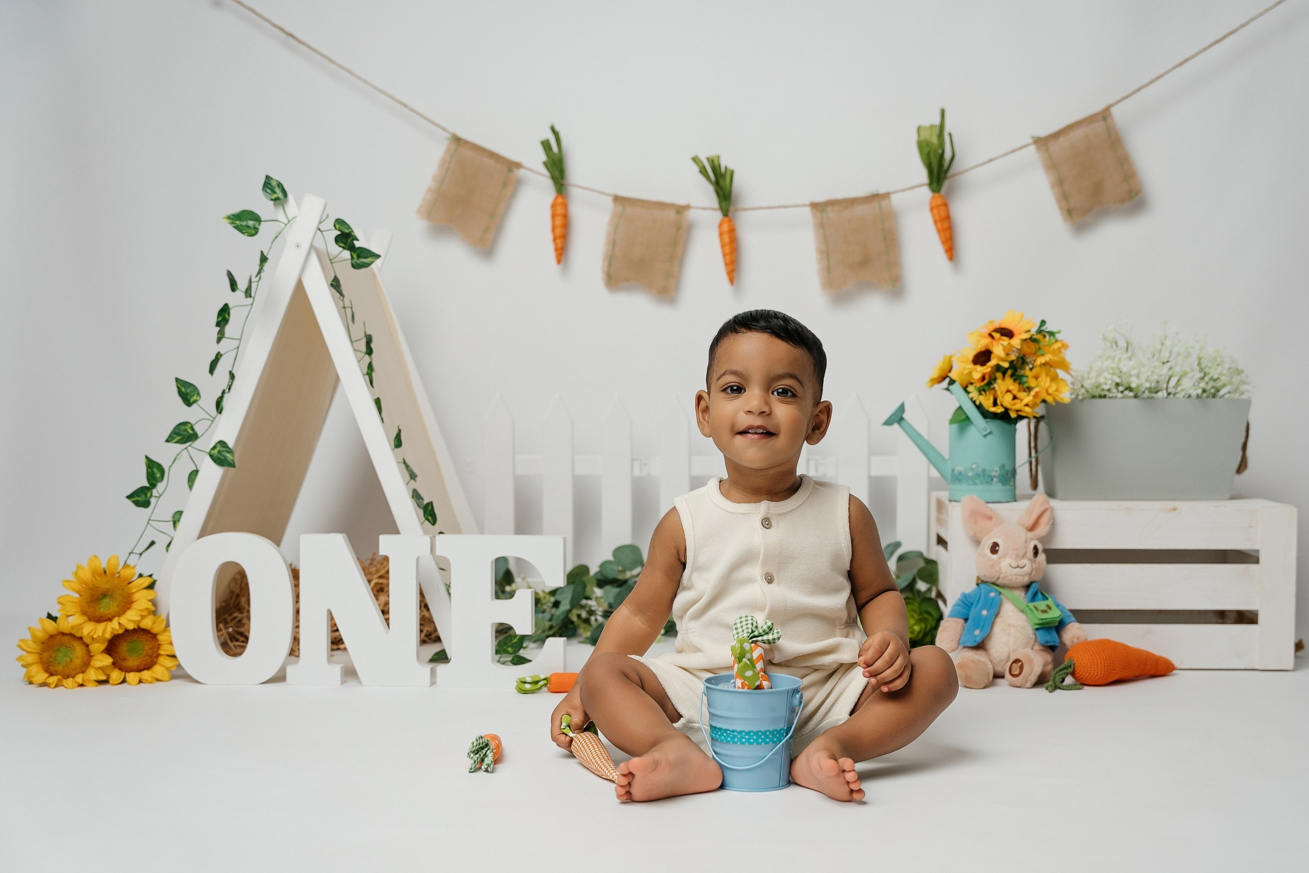 Peter rabbit cake smash session. Newborn and family photographer. Hills District. Sydney