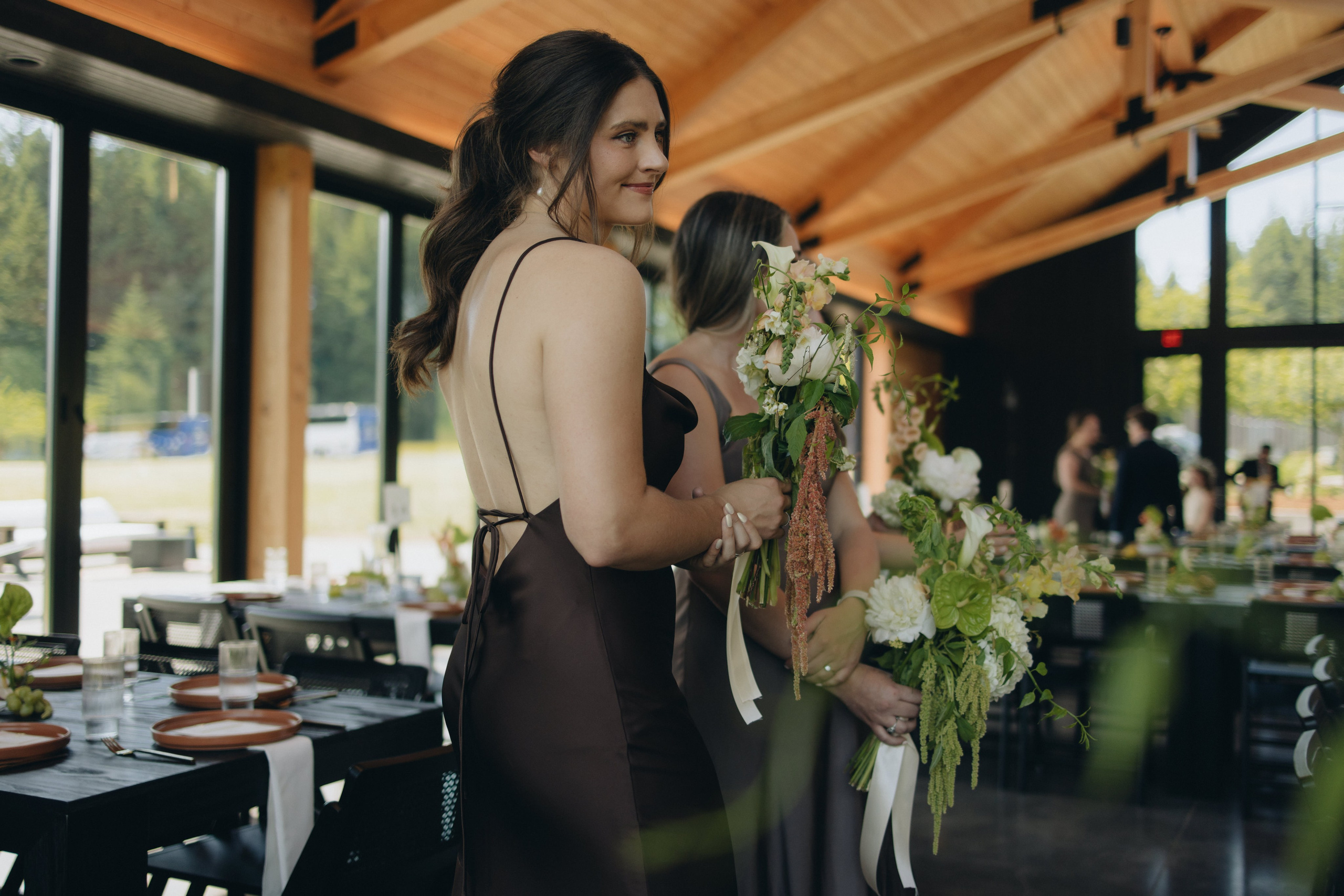 Candid guest moments during a Wind Mountain Ranch wedding