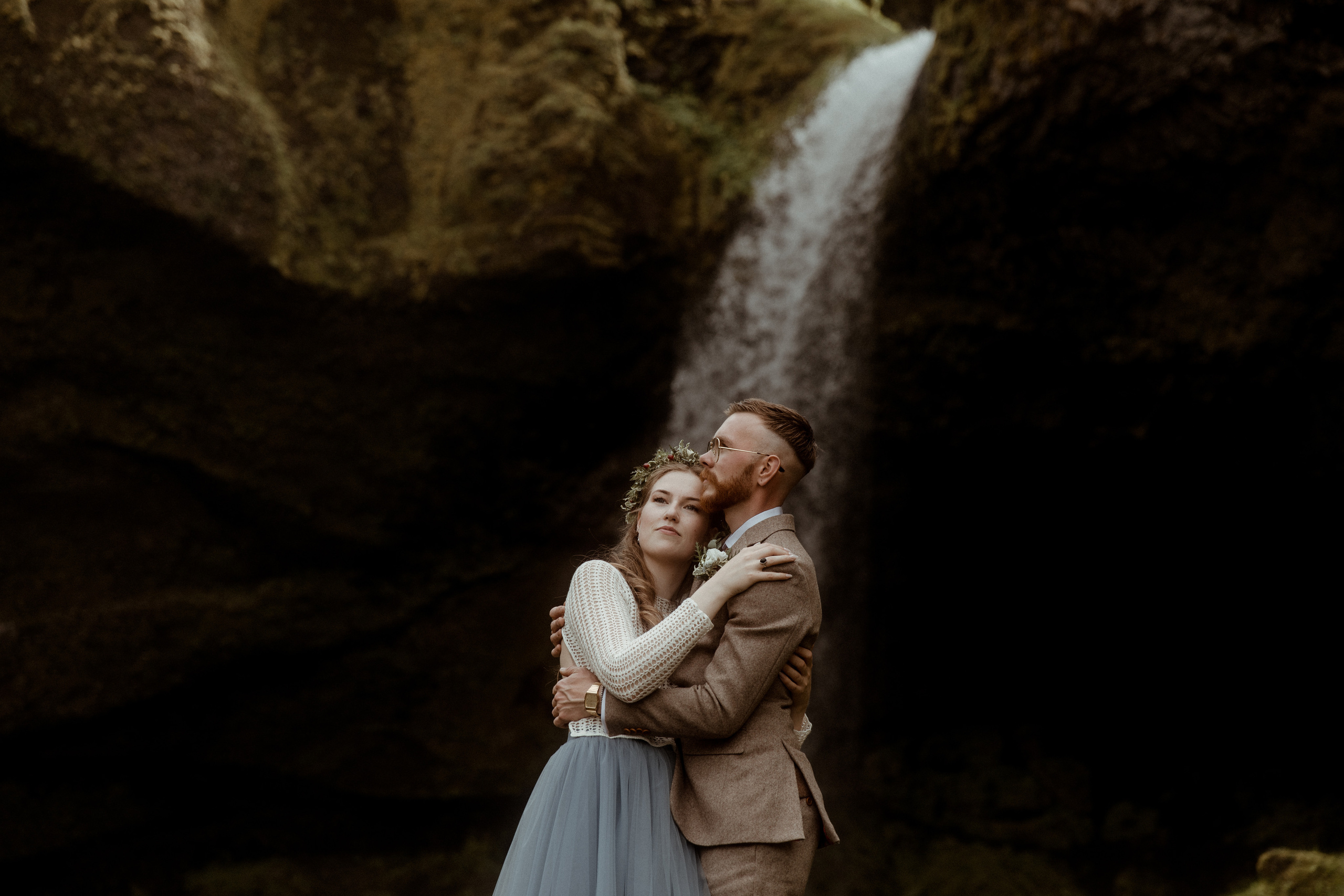 Iceland Secret Waterfall Elopement. Iceland elopement photographer & videographer