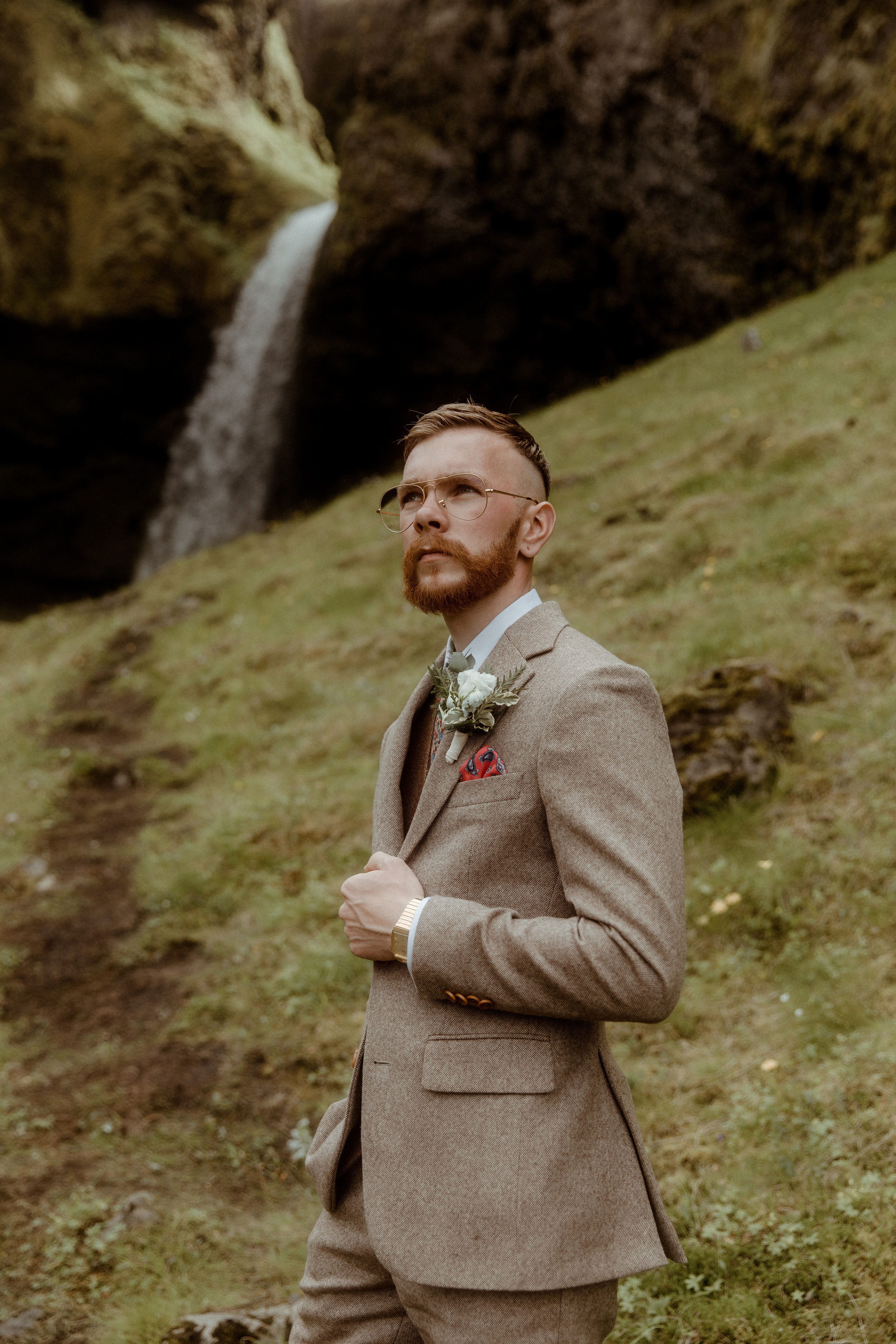 Iceland Secret Waterfall Elopement. Iceland elopement photographer & videographer
