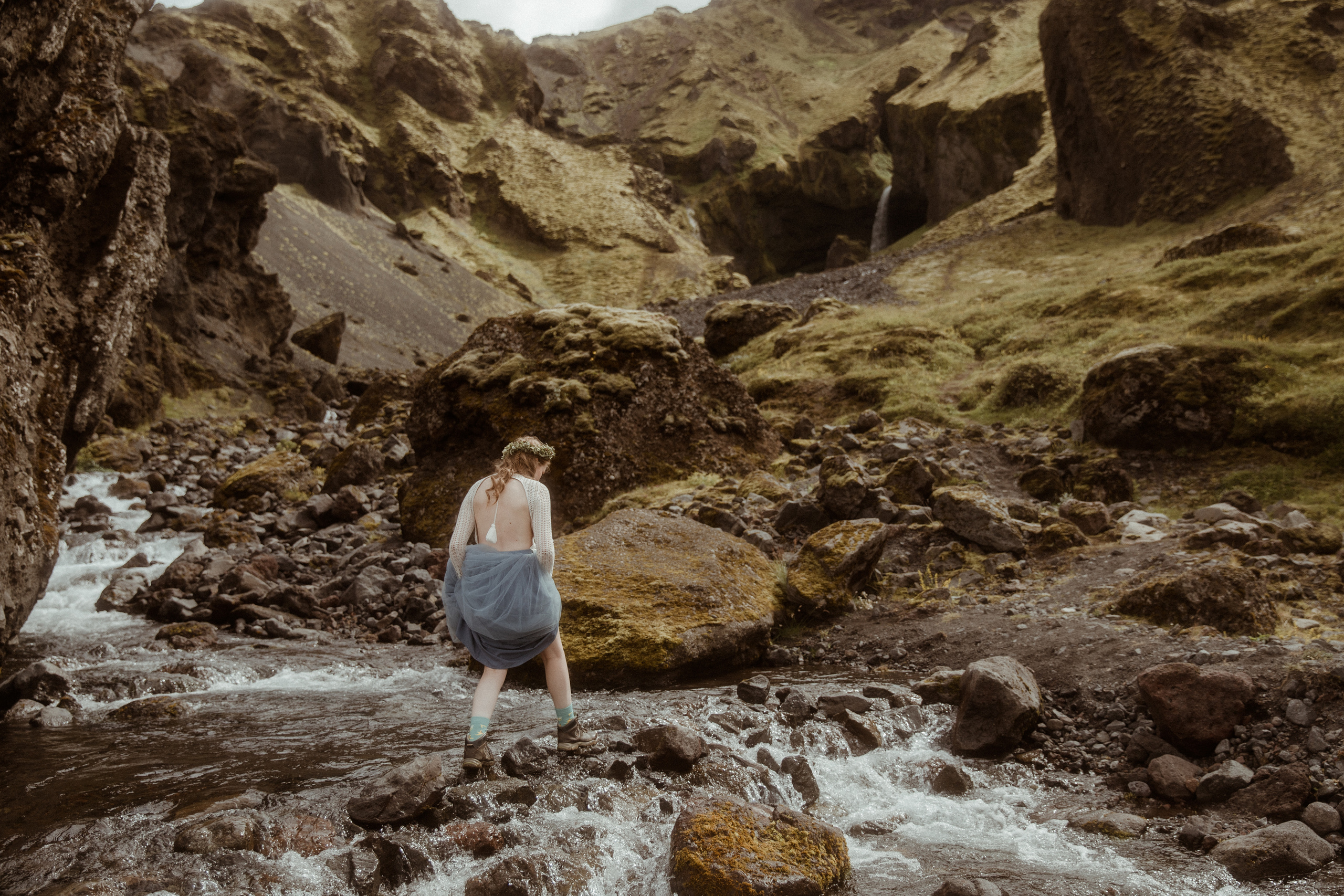 Iceland Secret Waterfall Elopement. Iceland elopement photographer & videographer