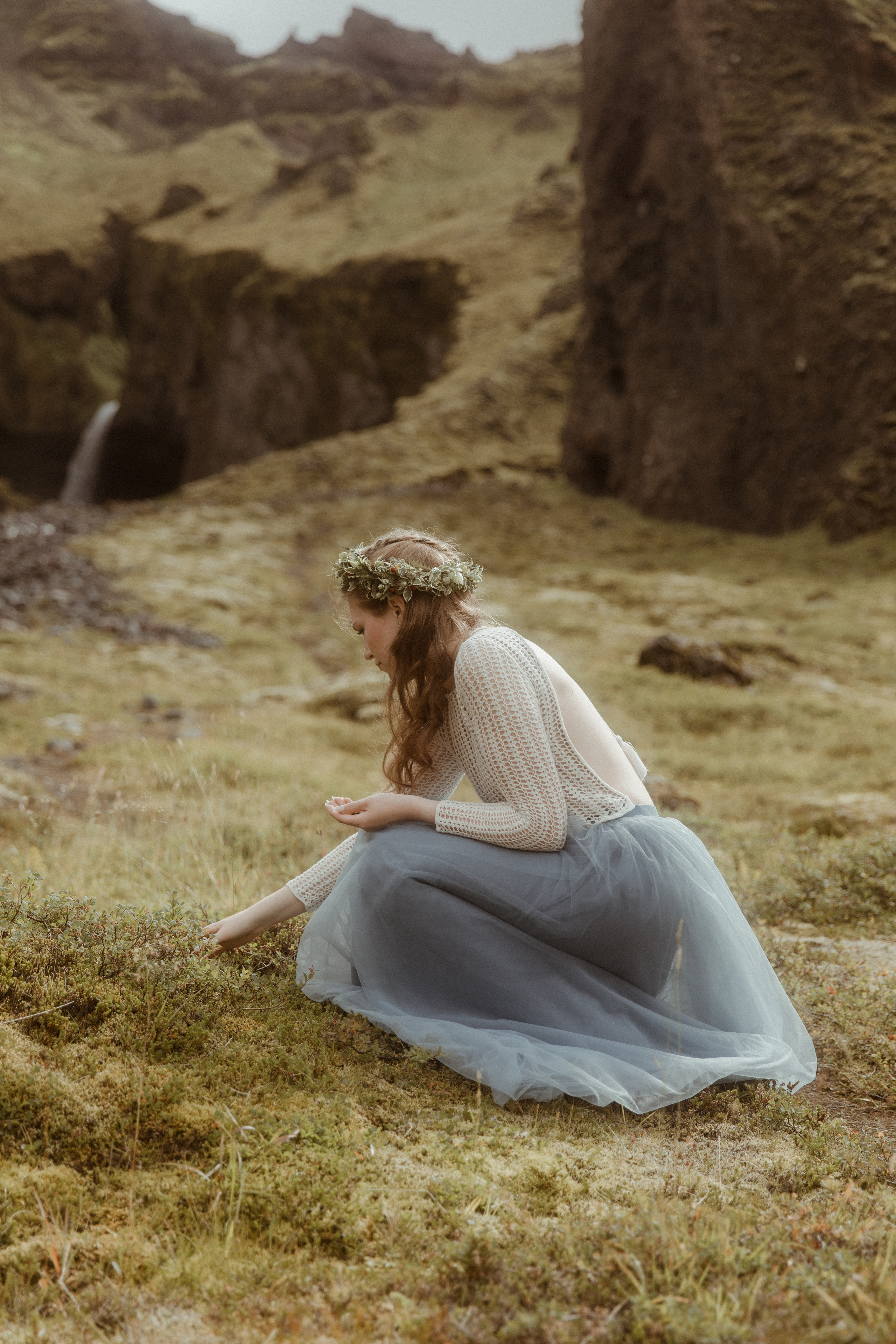 Iceland Secret Waterfall Elopement. Iceland elopement photographer & videographer