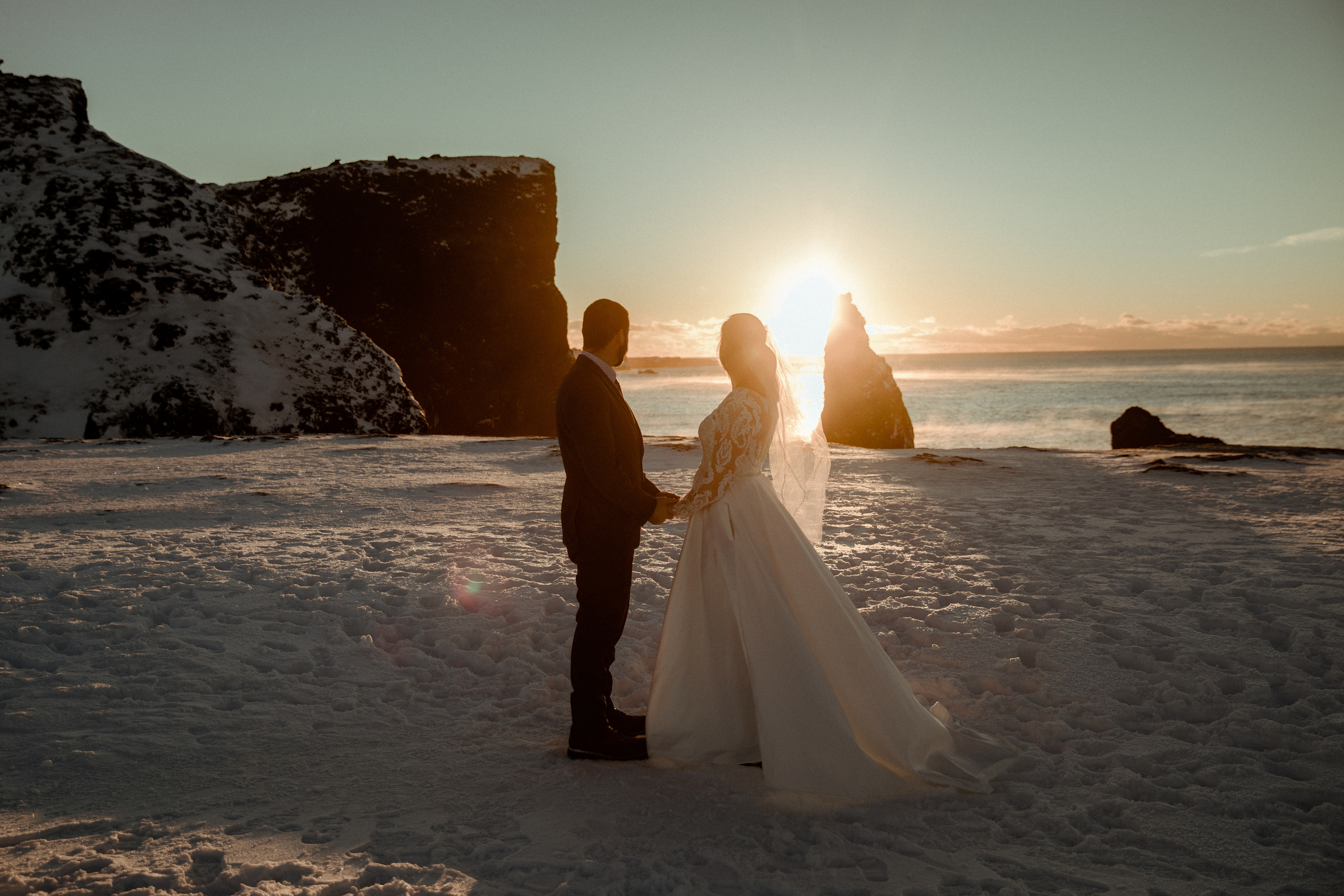 Golden Hour Elopement in Iceland. Iceland elopement photographer & videographer
