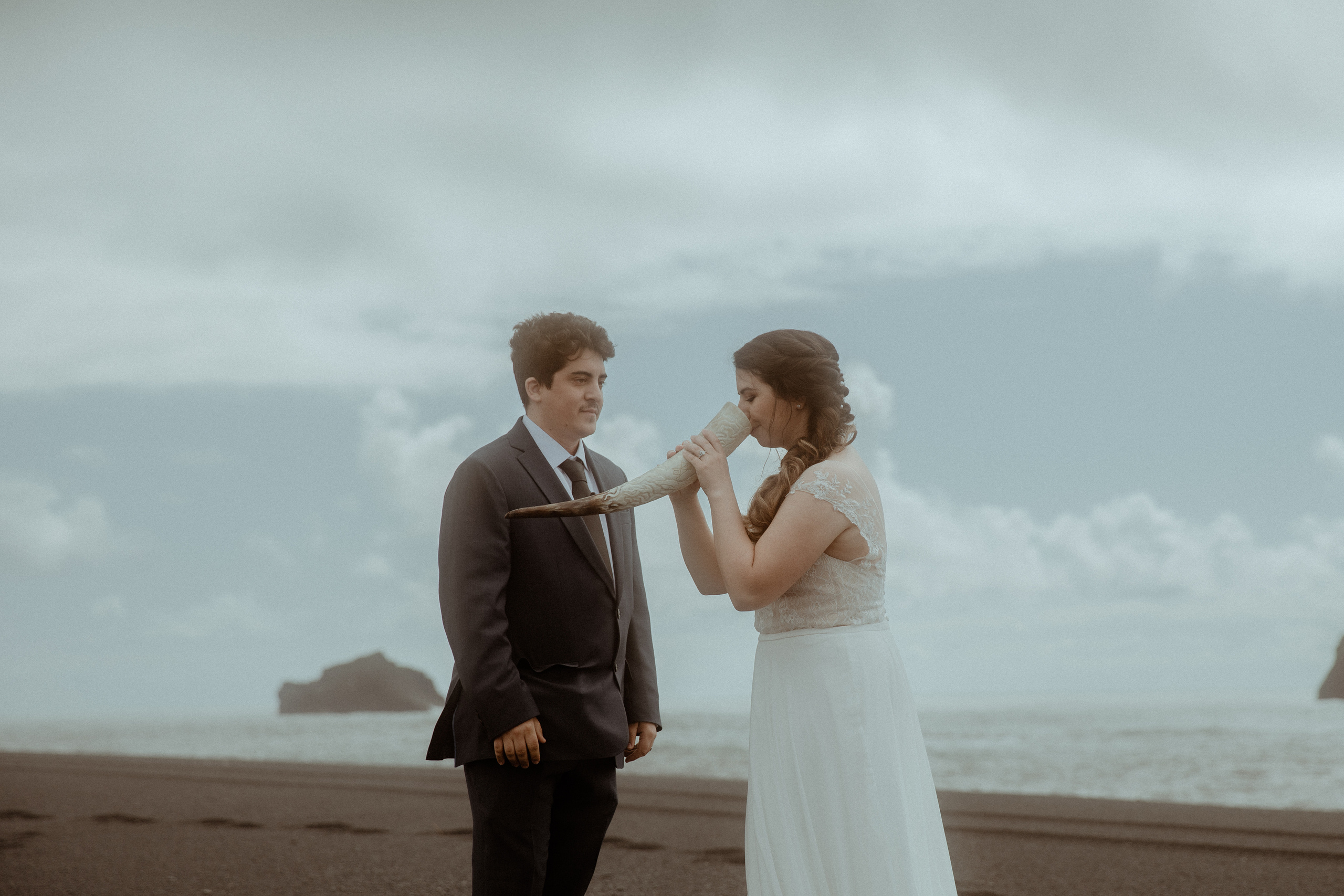 Private Black Sand Beach Elopement. Iceland elopement photographer & videographer