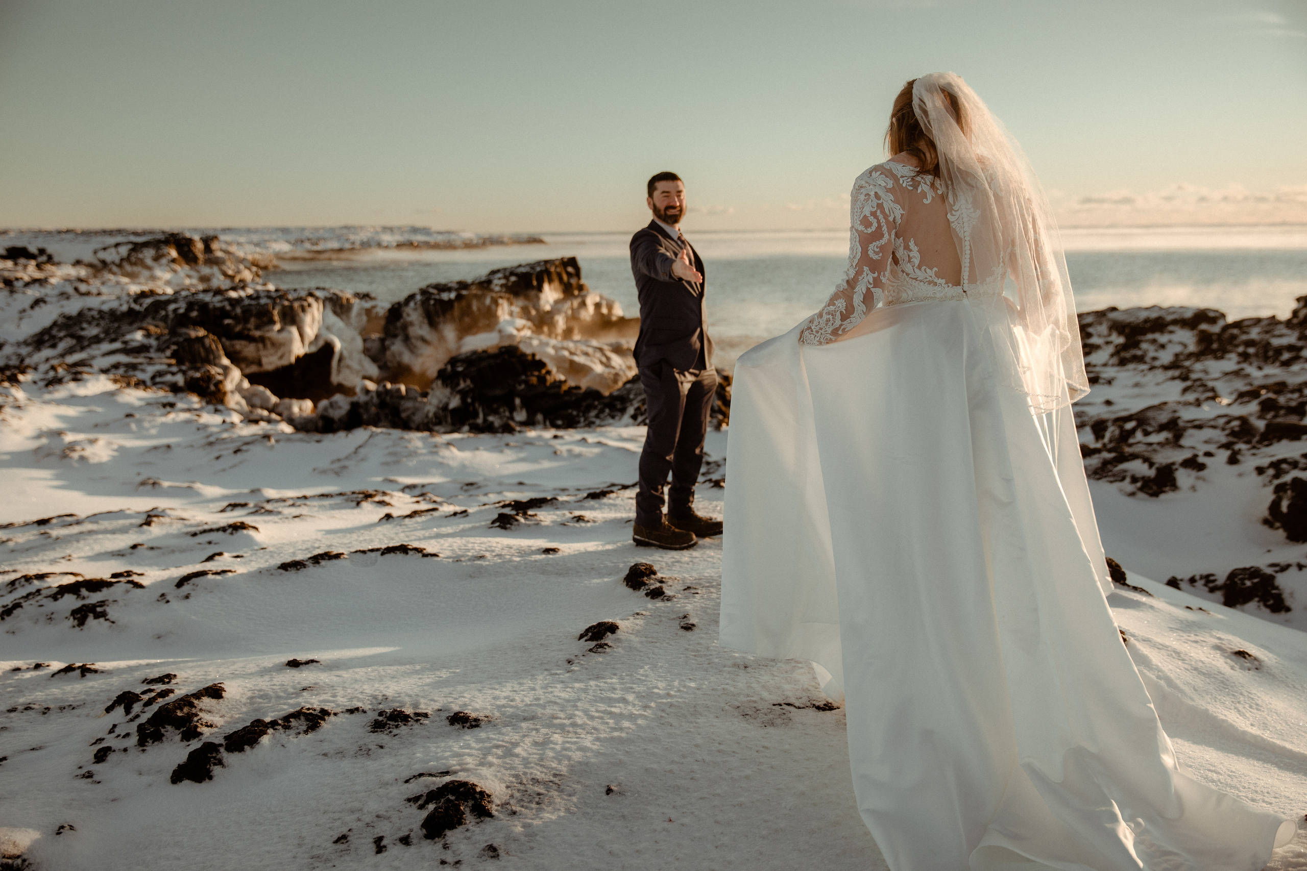 Golden Hour Elopement in Iceland. Iceland elopement photographer & videographer