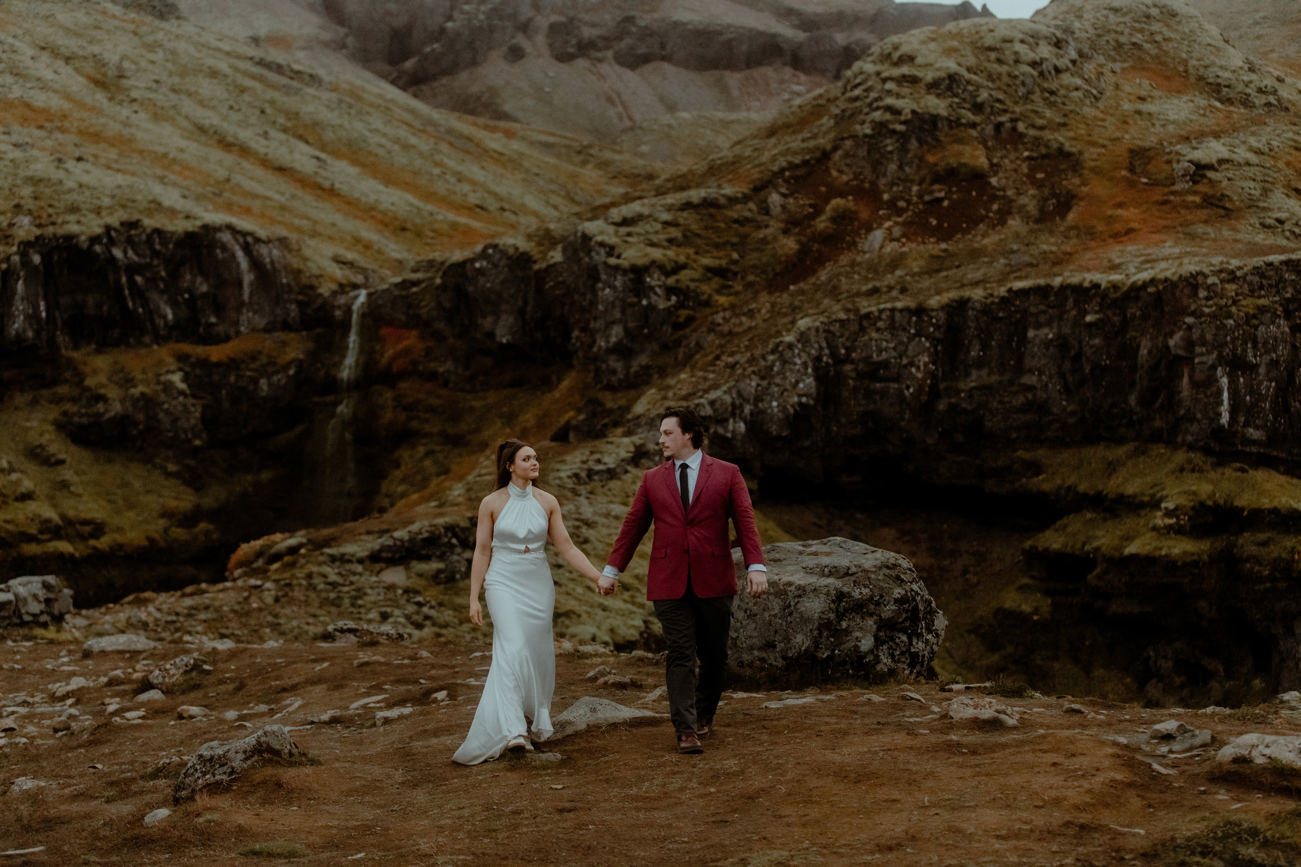 Secret hiking Elopement in Iceland. Iceland elopement photographer & videographer