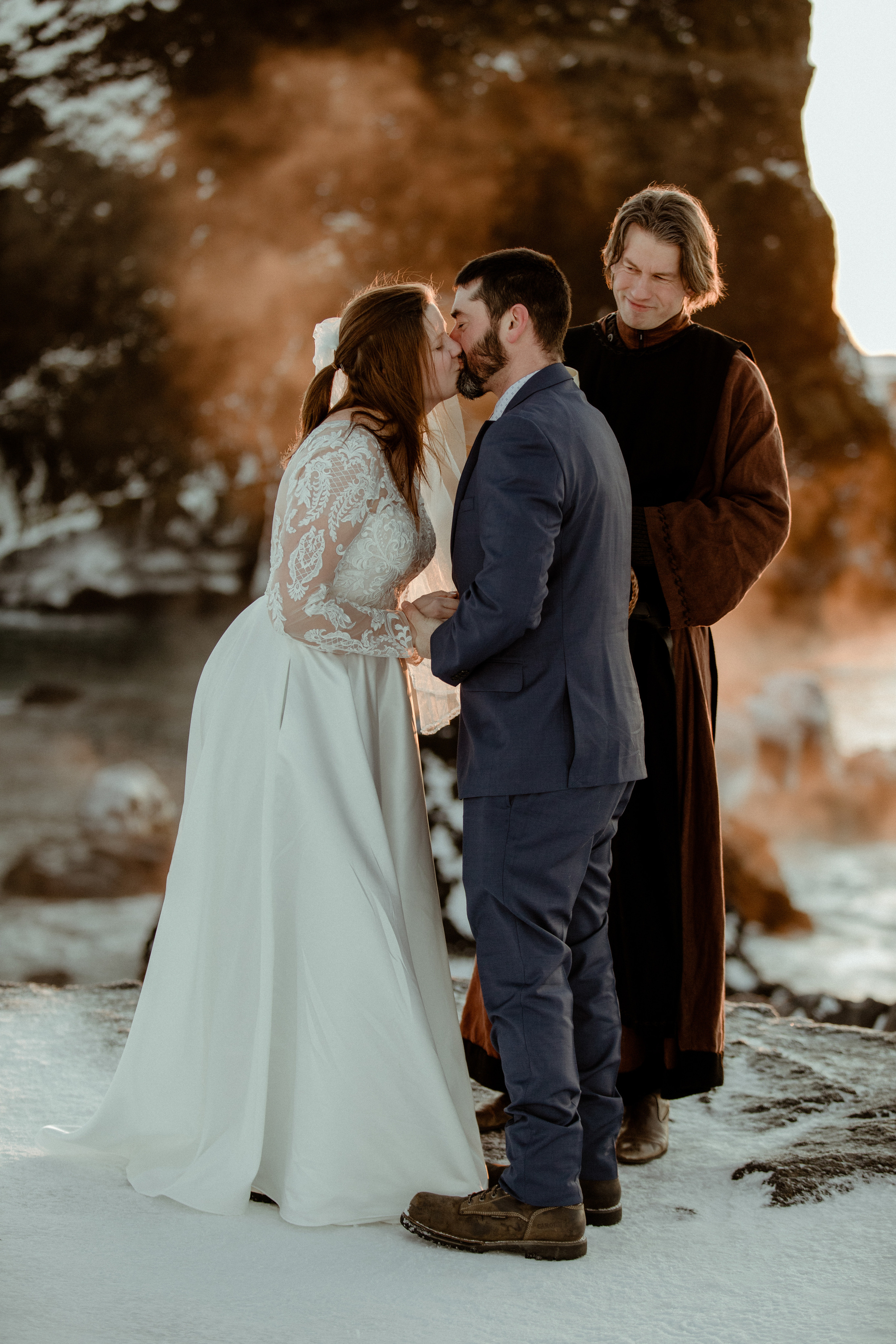 Golden Hour Elopement in Iceland. Iceland elopement photographer & videographer