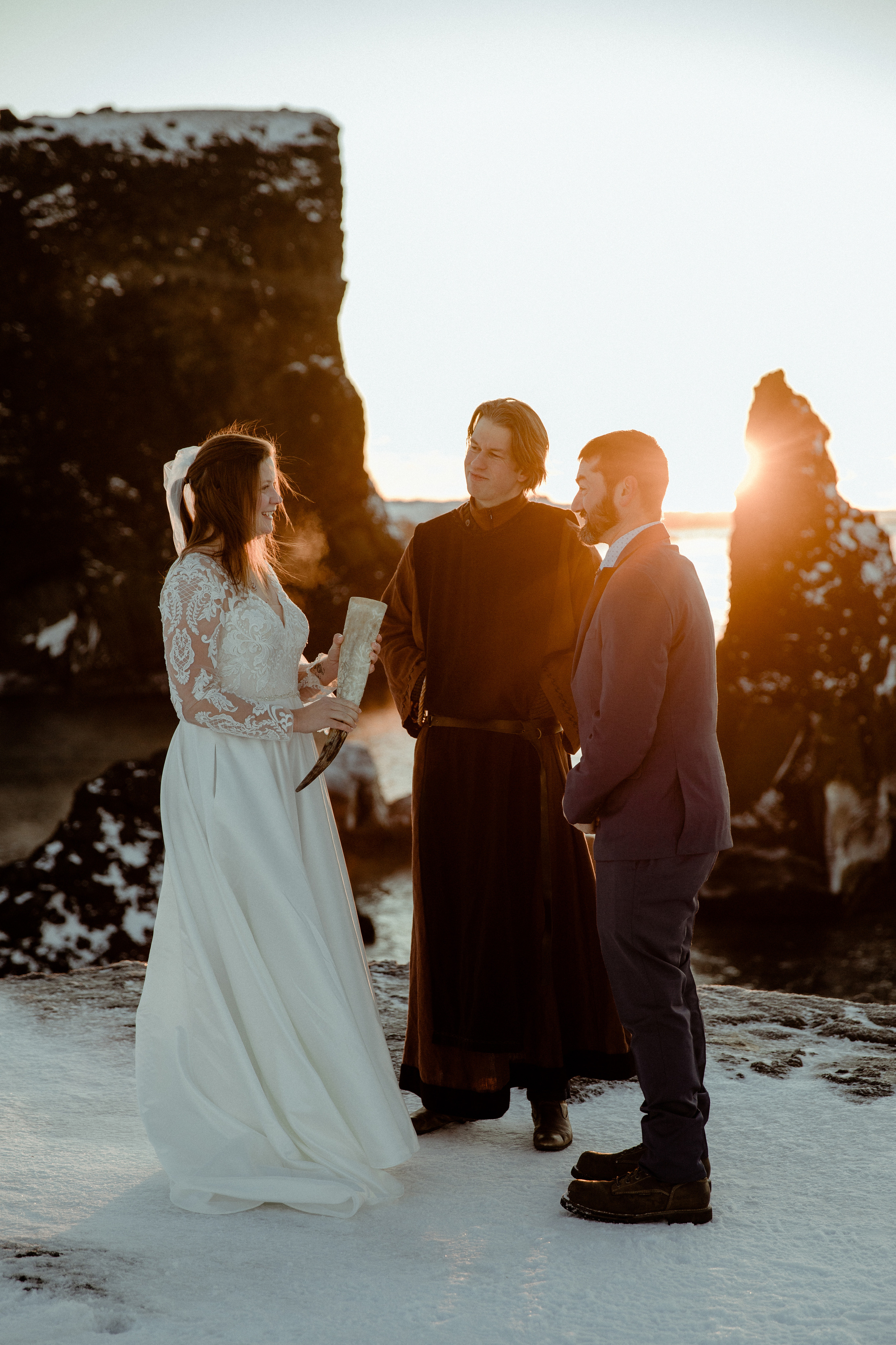 Golden Hour Elopement in Iceland. Iceland elopement photographer & videographer