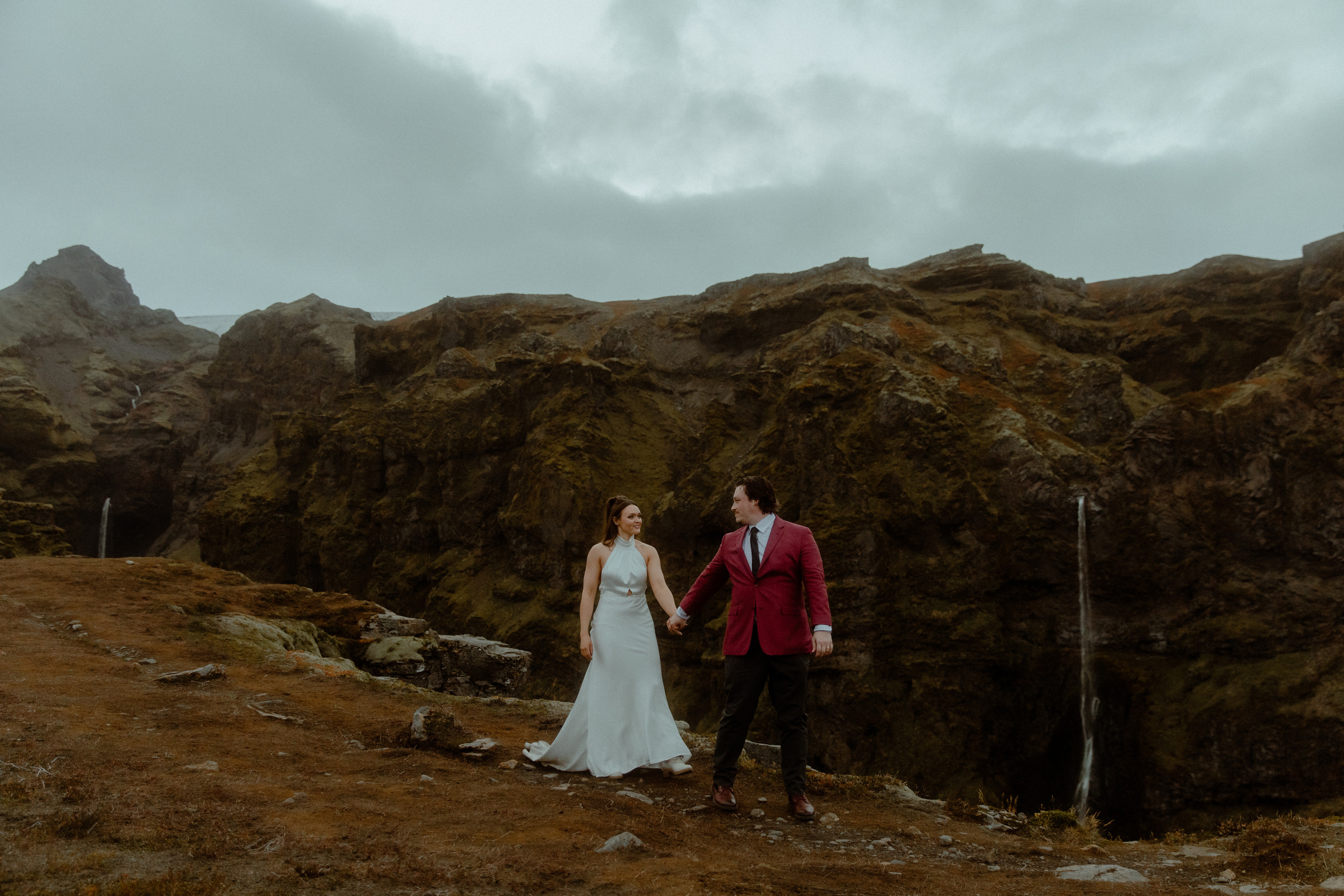 Secret hiking Elopement in Iceland. Iceland elopement photographer & videographer