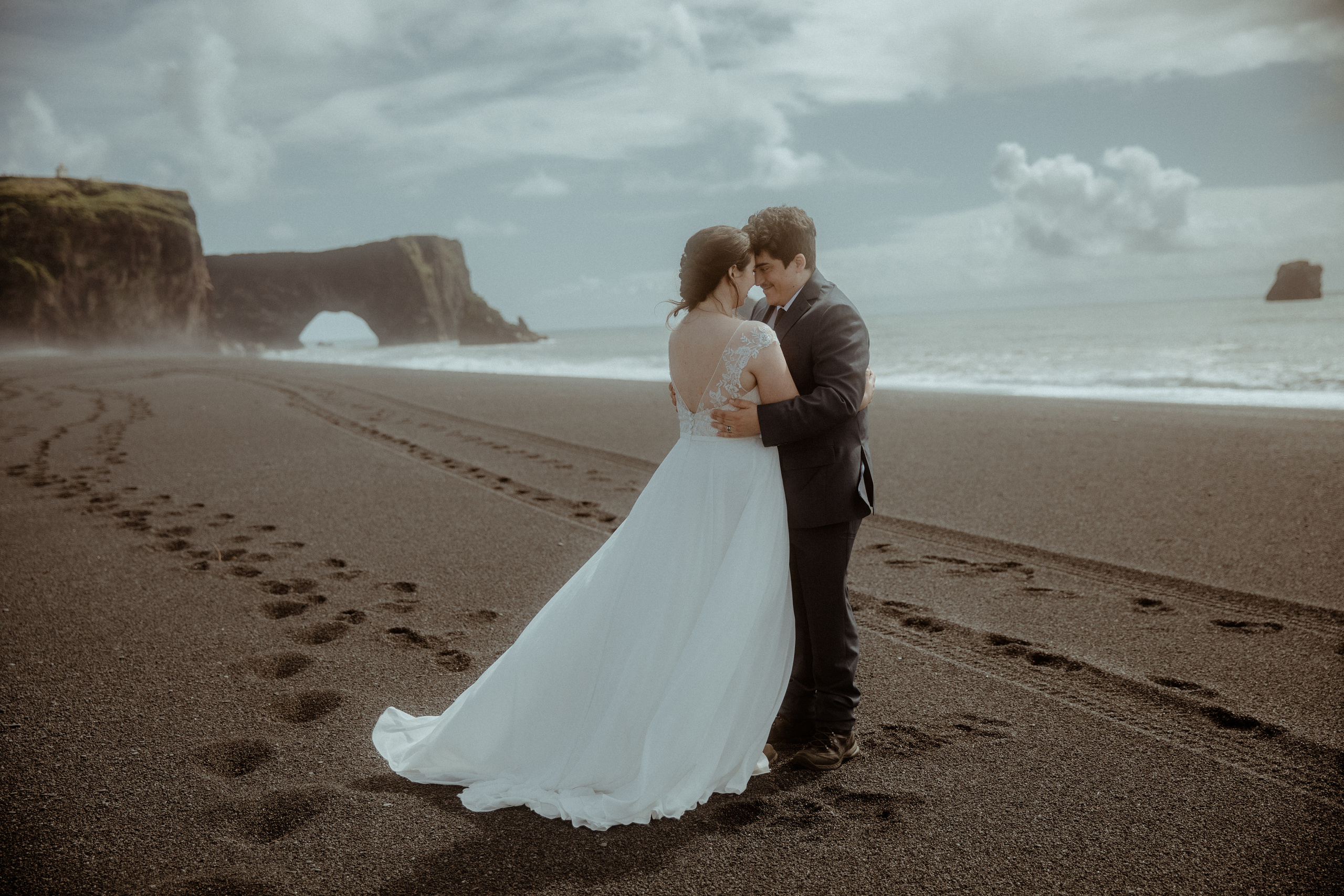Private Black Sand Beach Elopement. Iceland elopement photographer & videographer