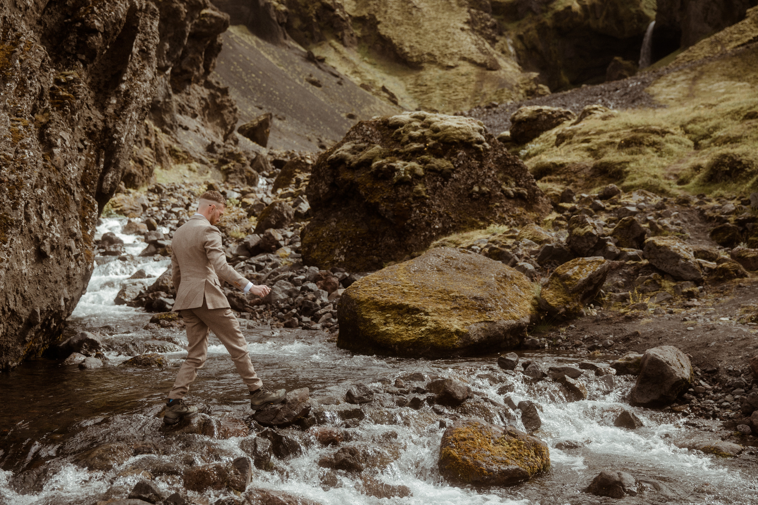 Iceland Secret Waterfall Elopement. Iceland elopement photographer & videographer