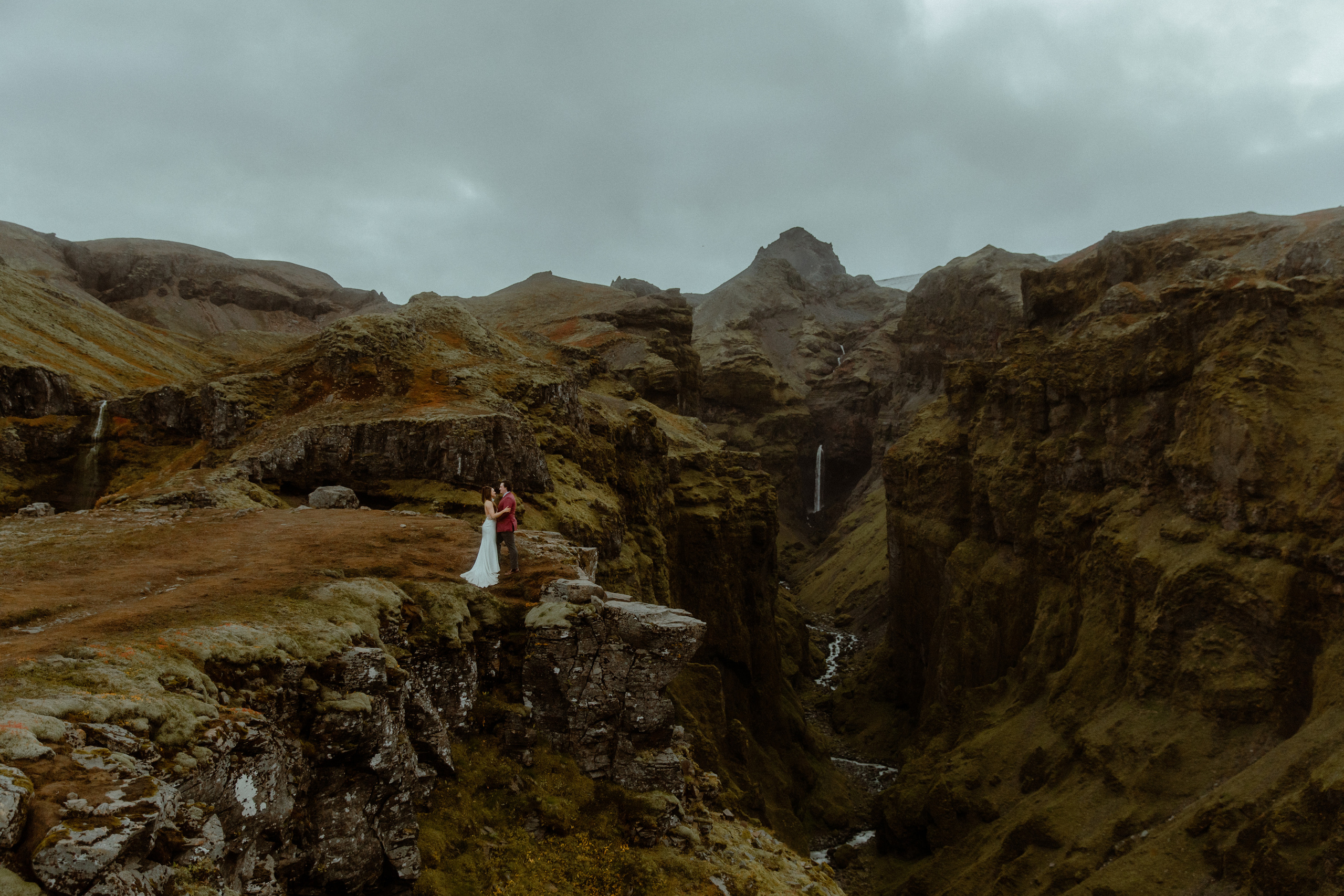 Secret hiking Elopement in Iceland. Iceland elopement photographer & videographer