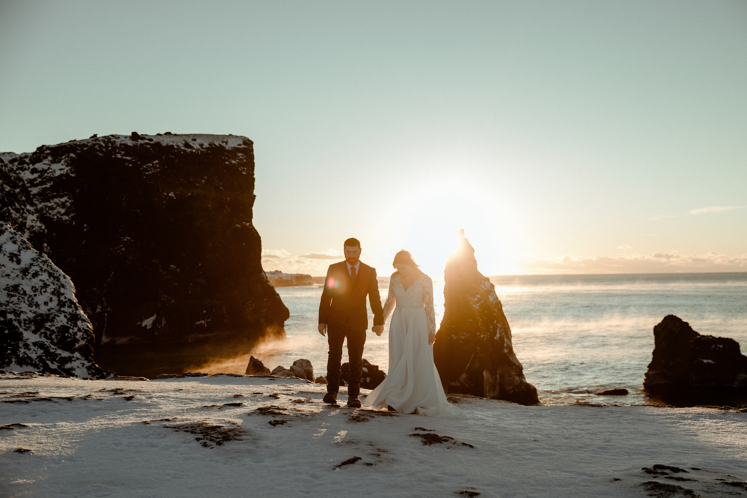 Golden Hour Elopement in Iceland. Iceland elopement photographer & videographer