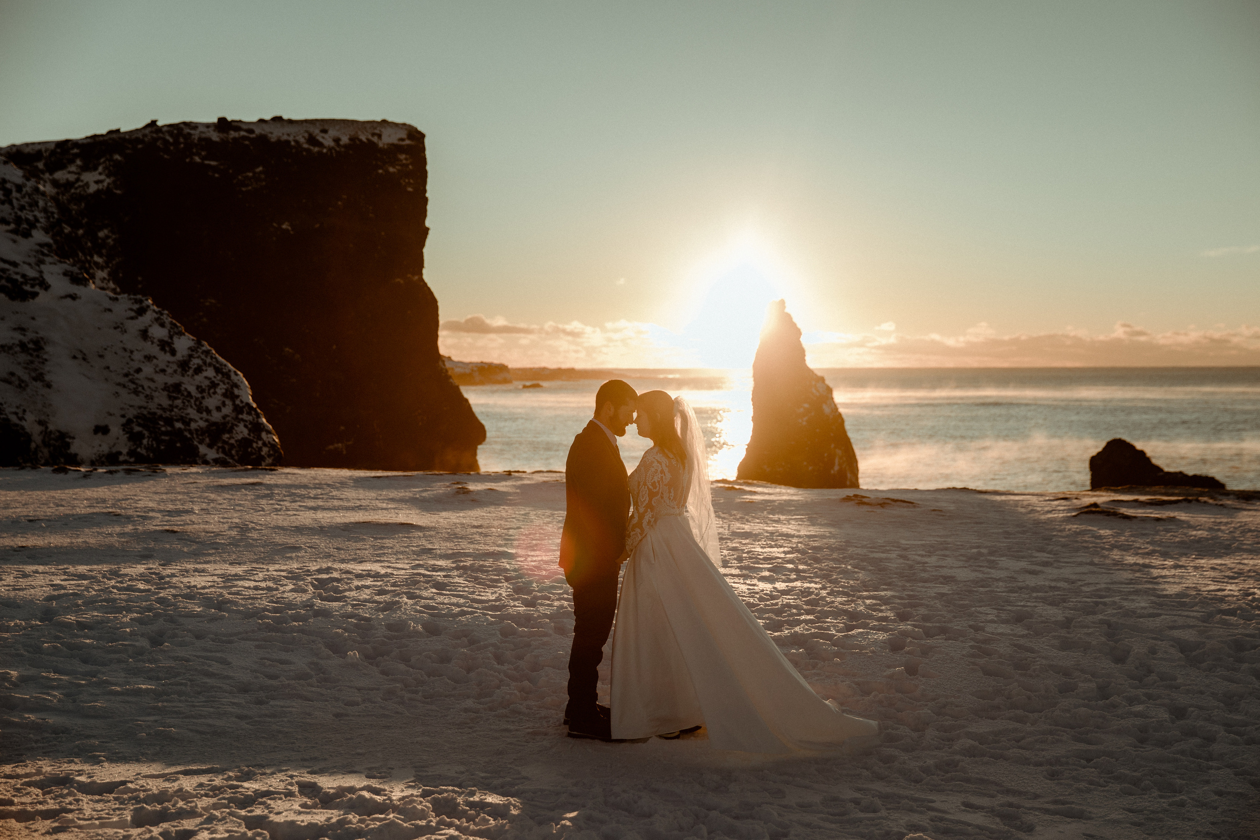 Golden Hour Elopement in Iceland. Iceland elopement photographer & videographer