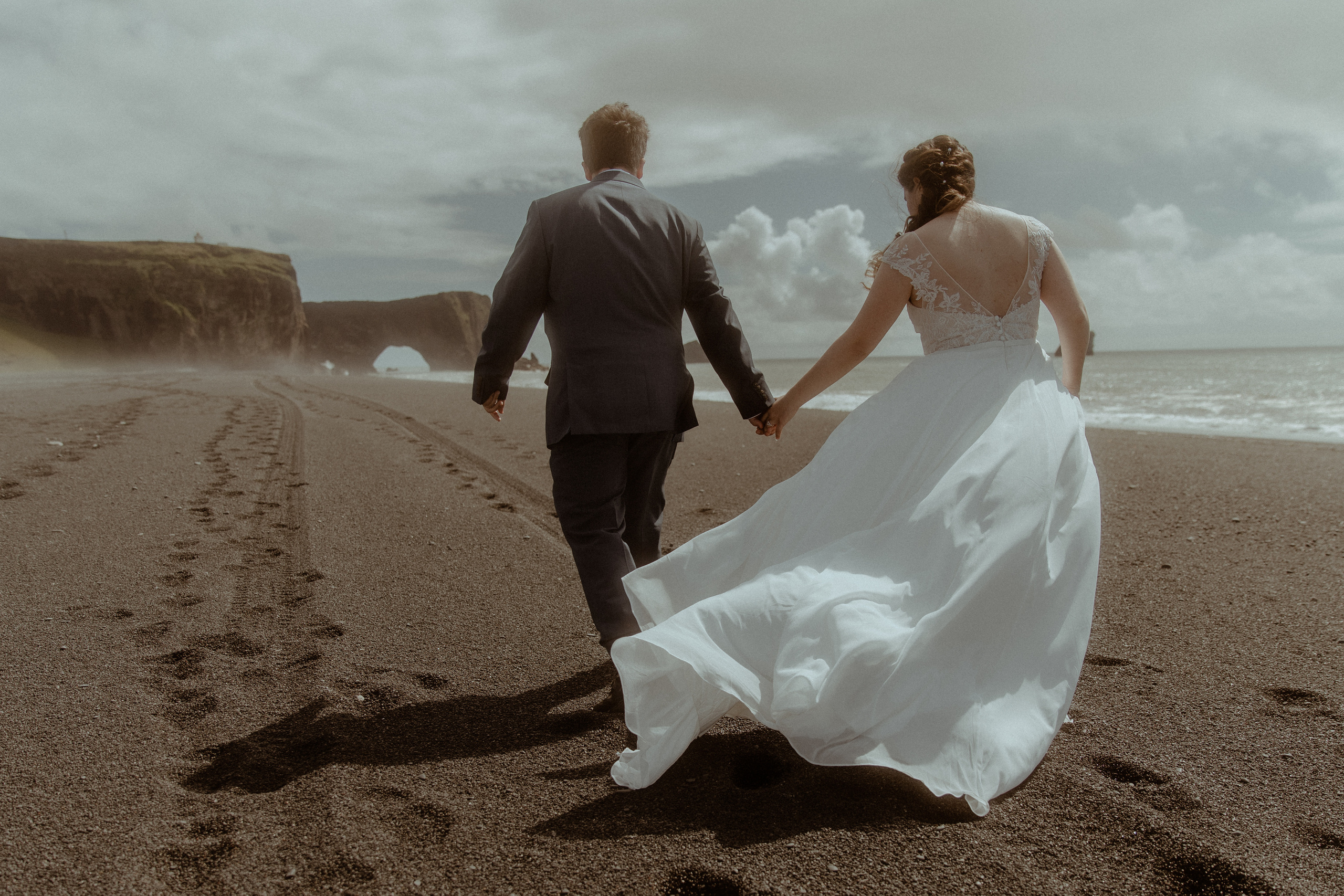 Private Black Sand Beach Elopement. Iceland elopement photographer & videographer