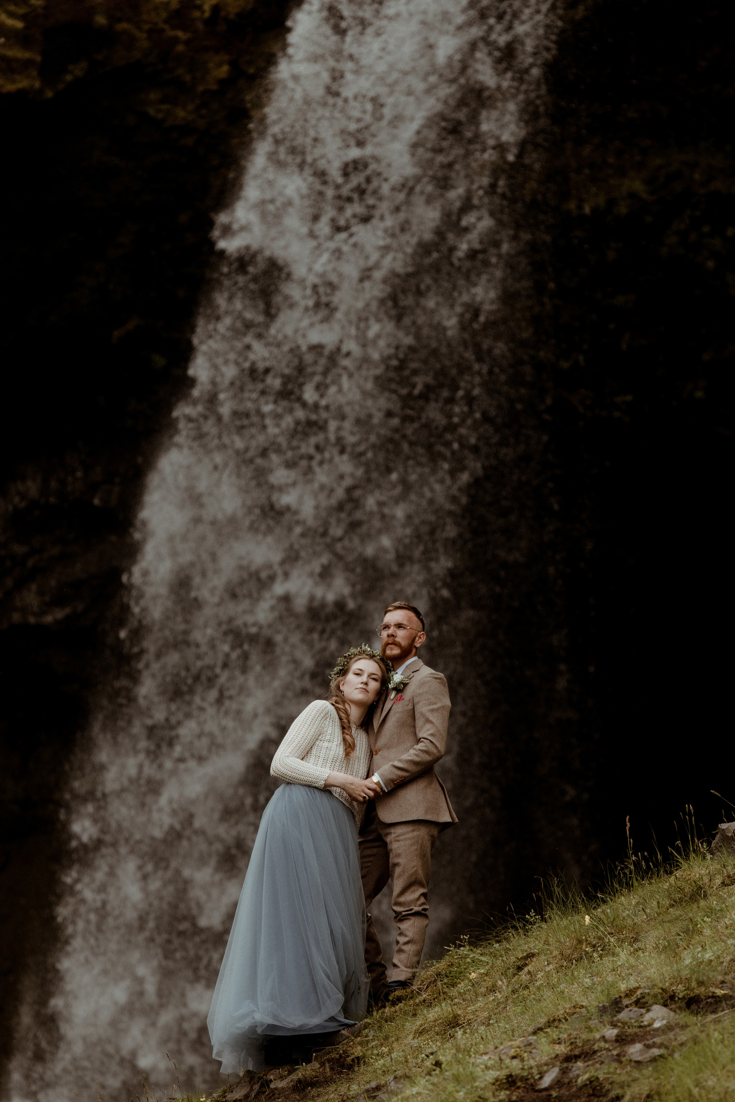 Iceland Secret Waterfall Elopement. Iceland elopement photographer & videographer