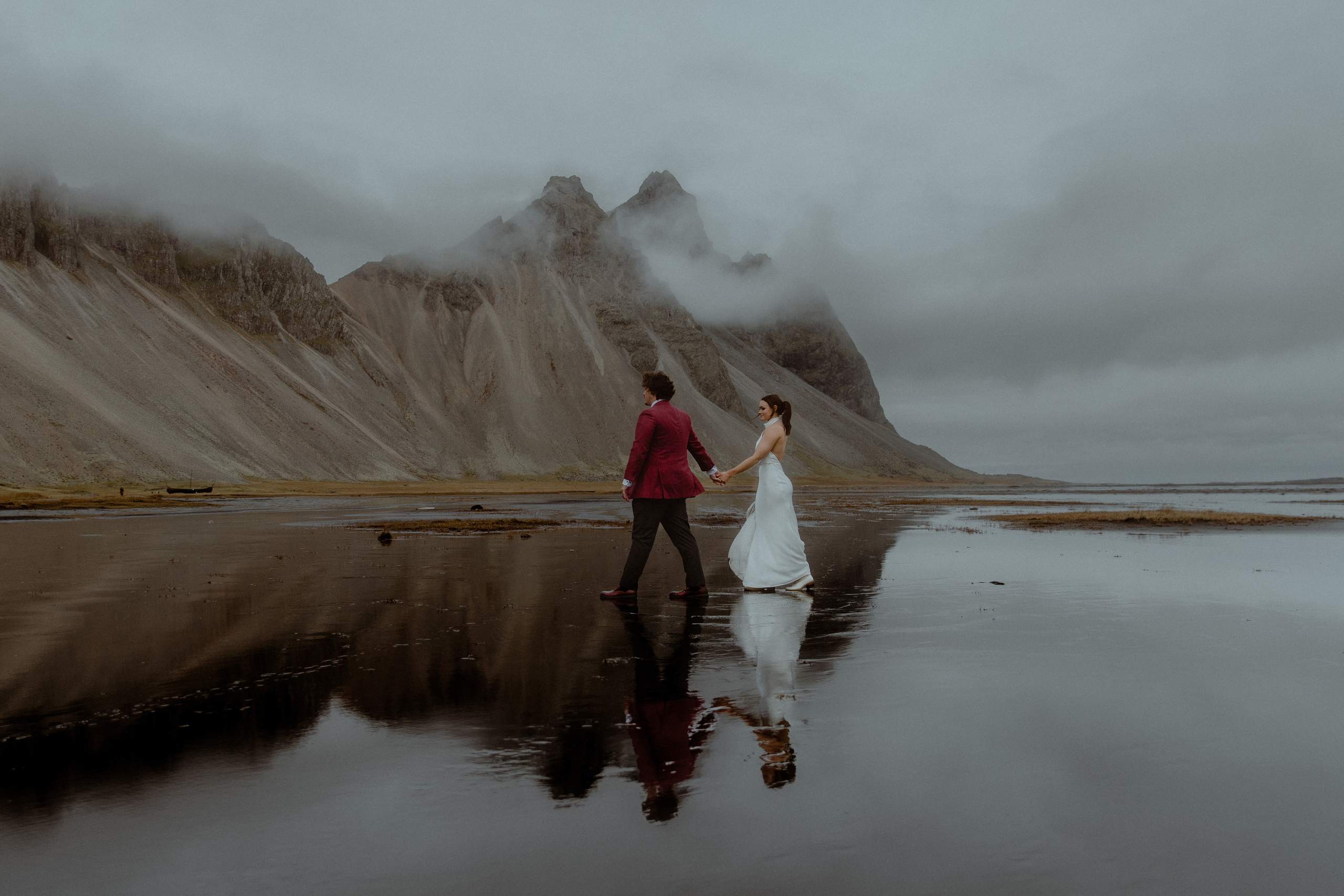 Secret hiking Elopement in Iceland. Iceland elopement photographer & videographer