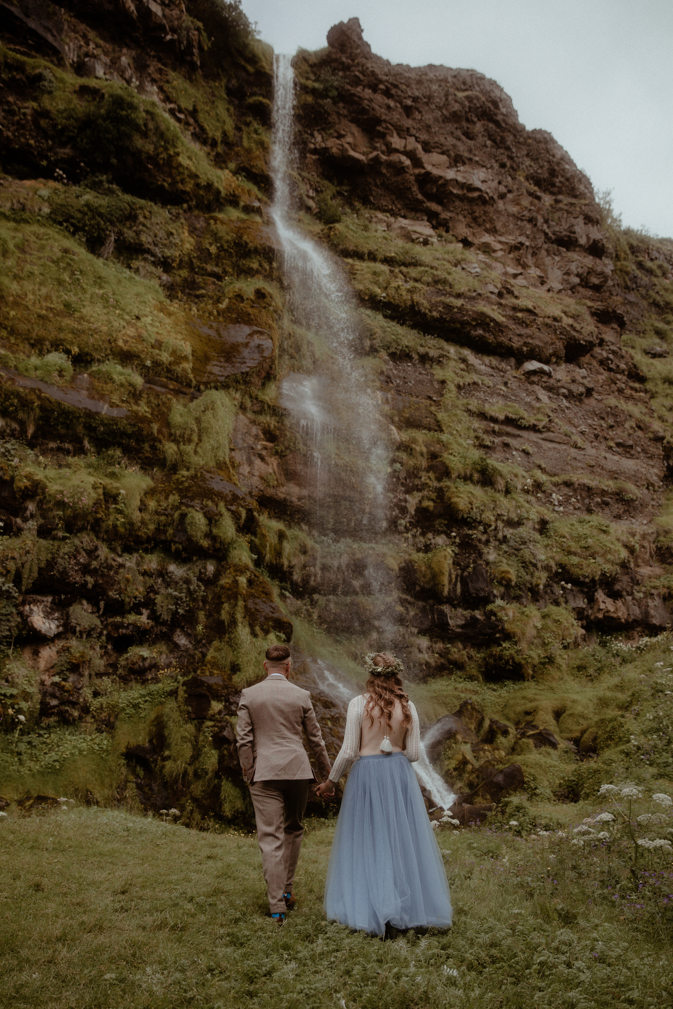 Iceland Secret Waterfall Elopement. Iceland elopement photographer & videographer