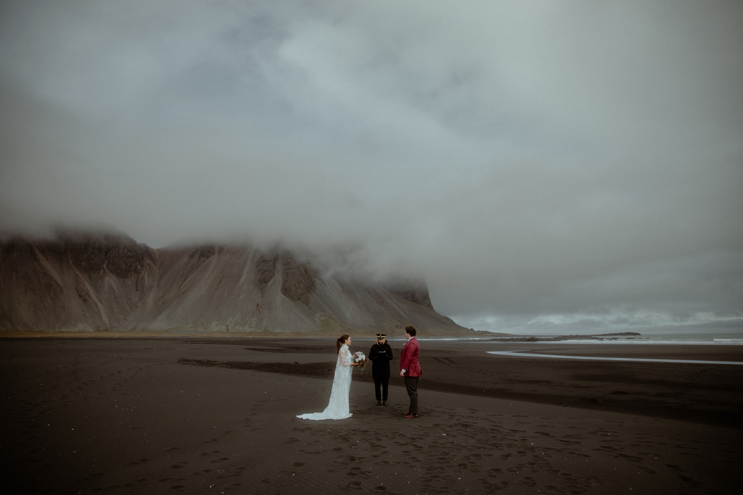 black sand beach elopement in Iceland