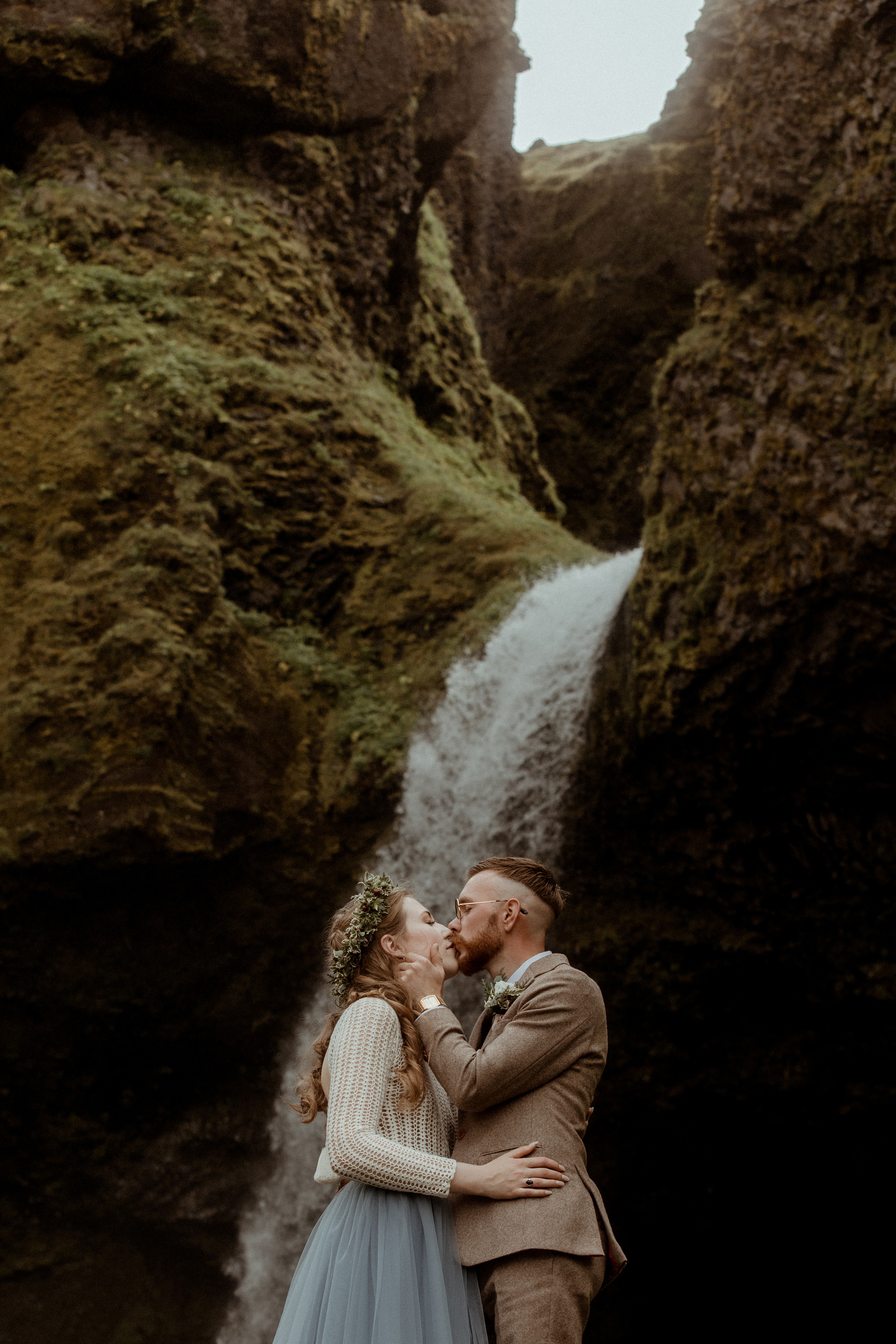 Iceland Secret Waterfall Elopement. Iceland elopement photographer & videographer