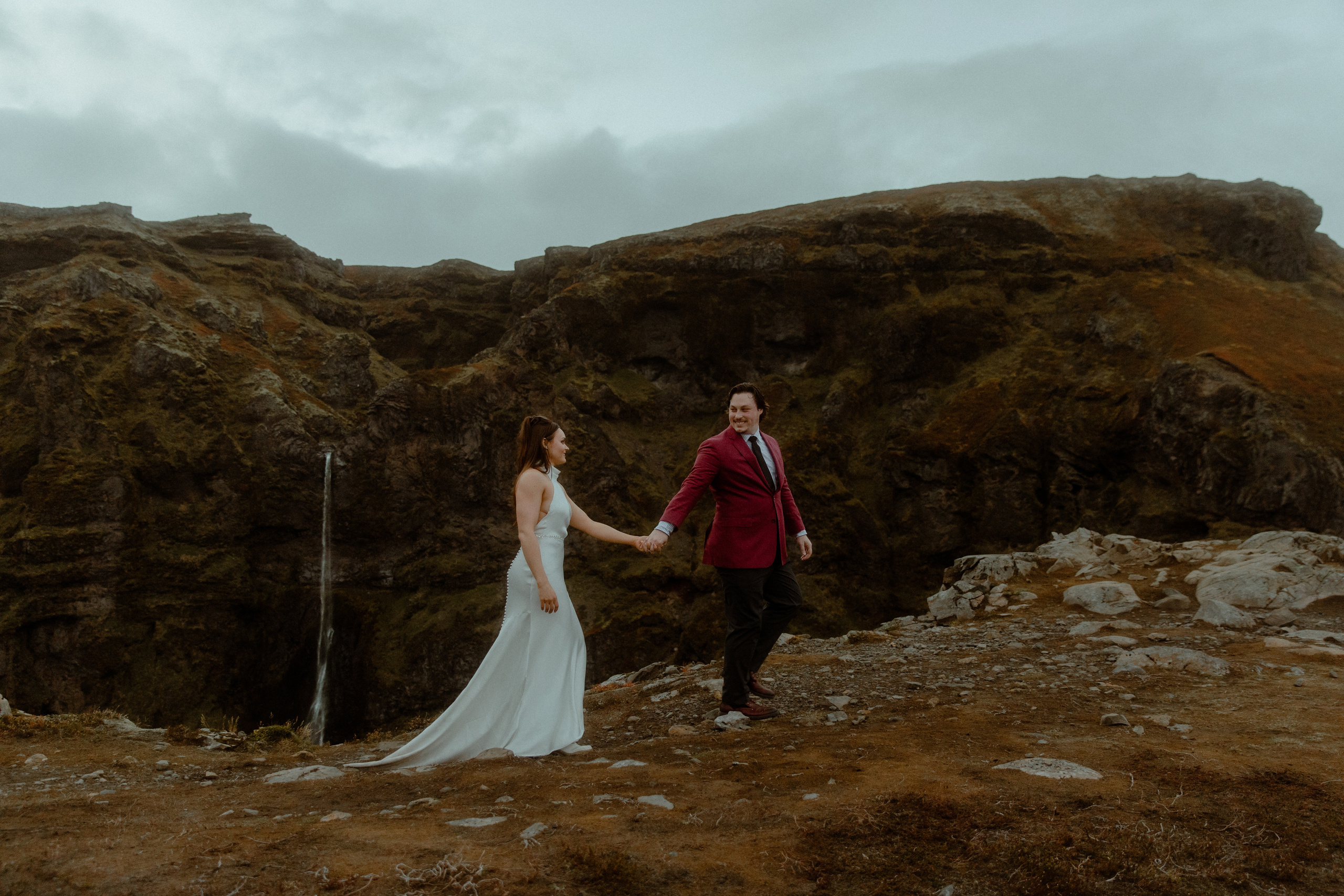 Secret hiking Elopement in Iceland. Iceland elopement photographer & videographer