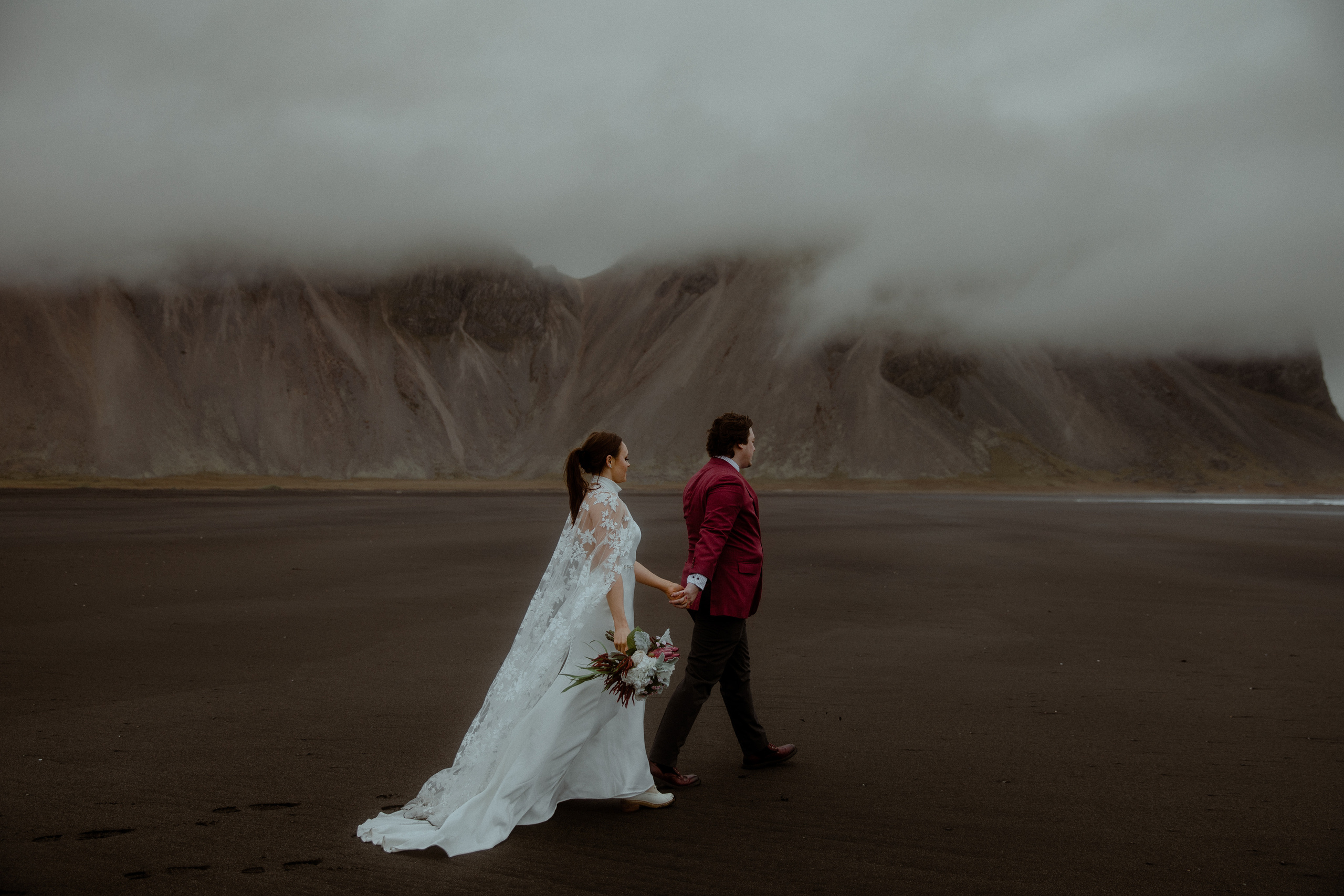 Secret hiking Elopement in Iceland. Iceland elopement photographer & videographer