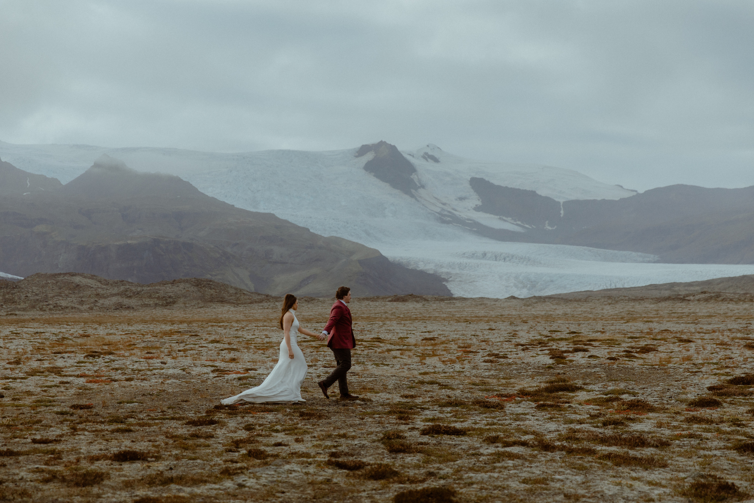 Secret hiking Elopement in Iceland. Iceland elopement photographer & videographer