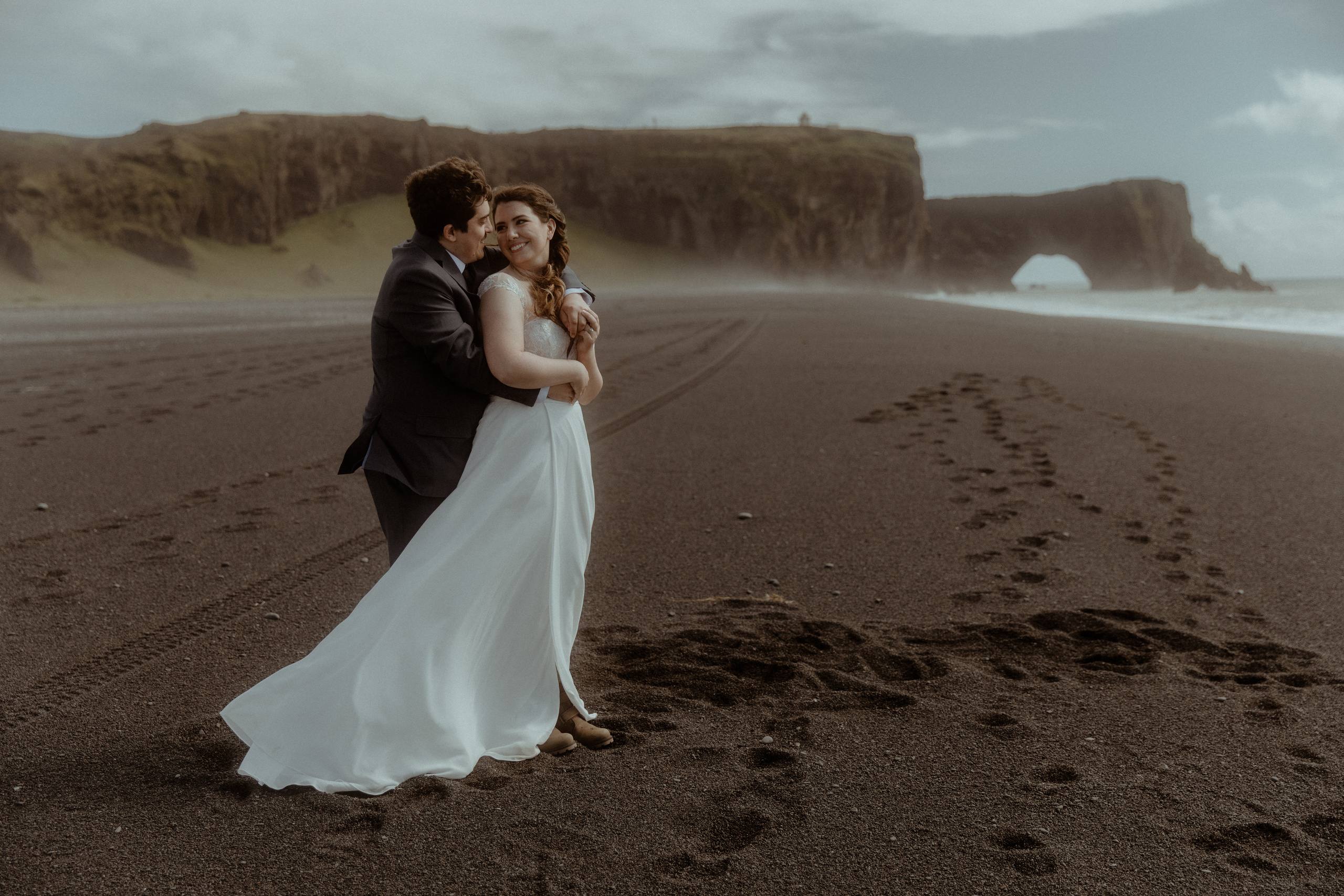 Private Black Sand Beach Elopement. Iceland elopement photographer & videographer