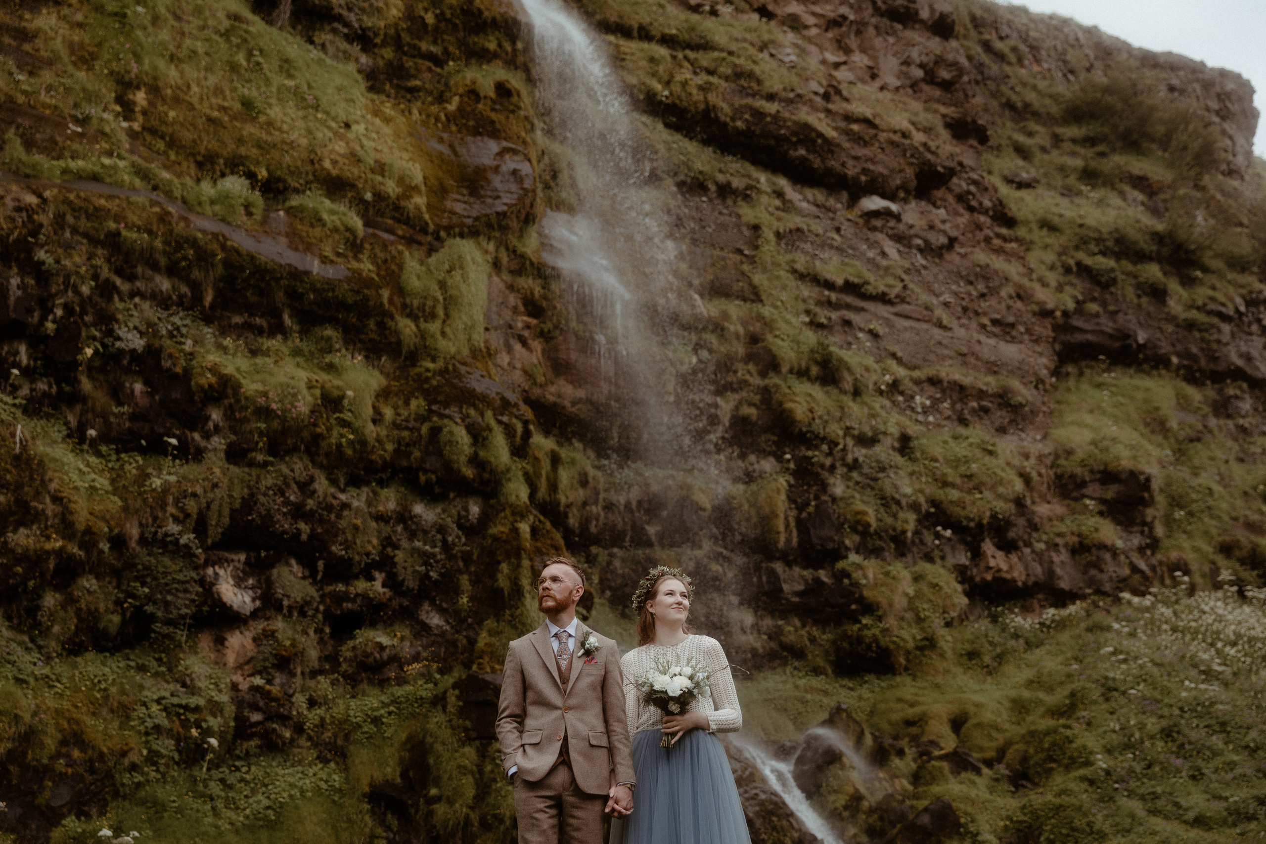 Iceland Secret Waterfall Elopement. Iceland elopement photographer & videographer