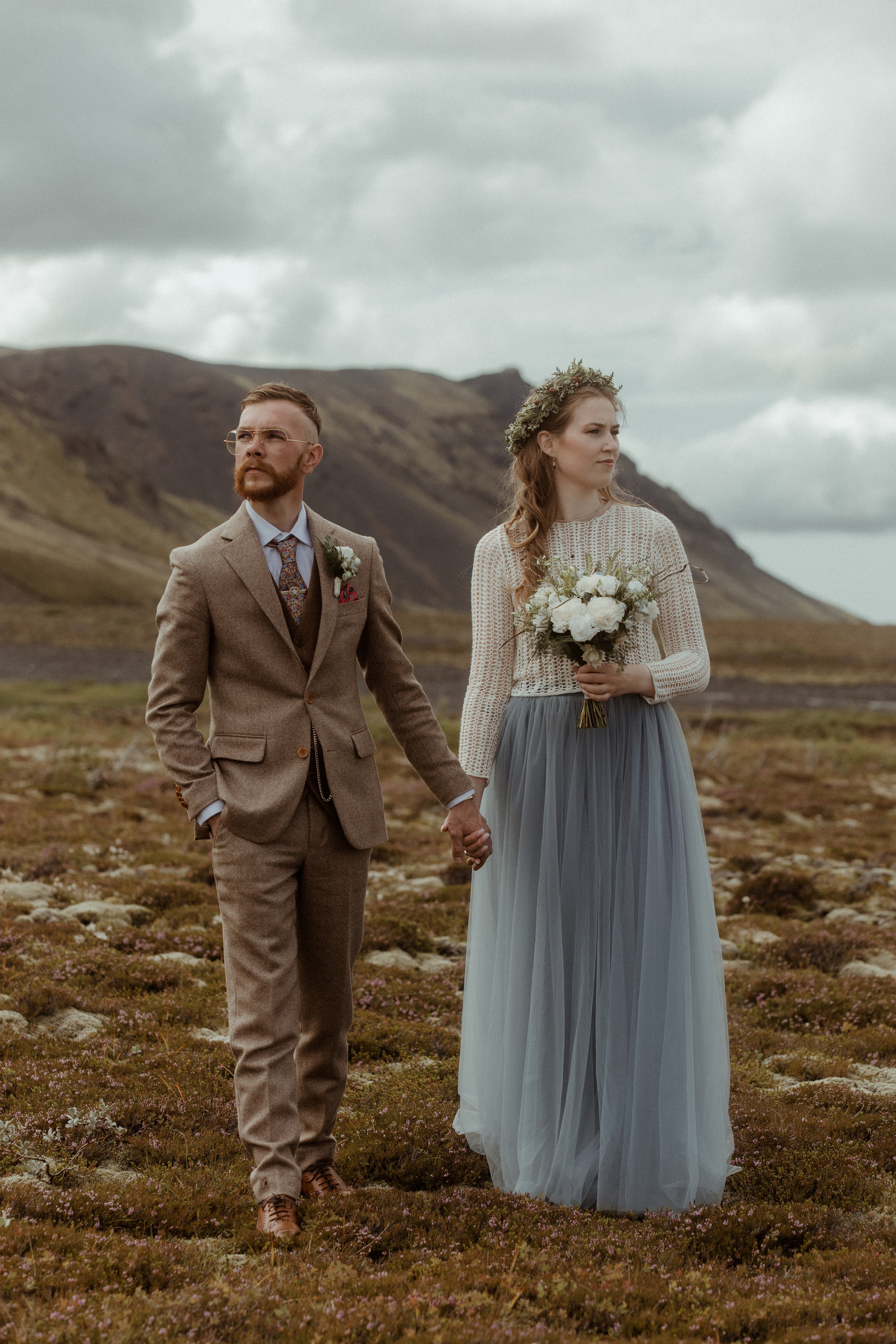 Iceland Secret Waterfall Elopement. Iceland elopement photographer & videographer