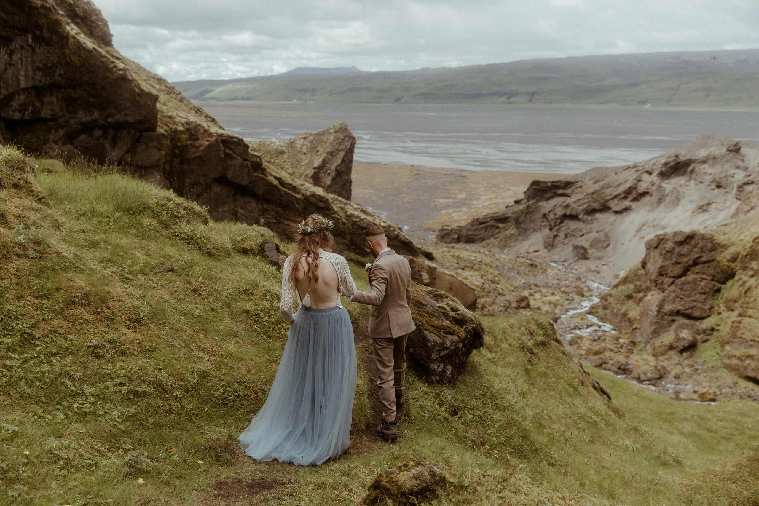 Iceland Secret Waterfall Elopement. Iceland elopement photographer & videographer