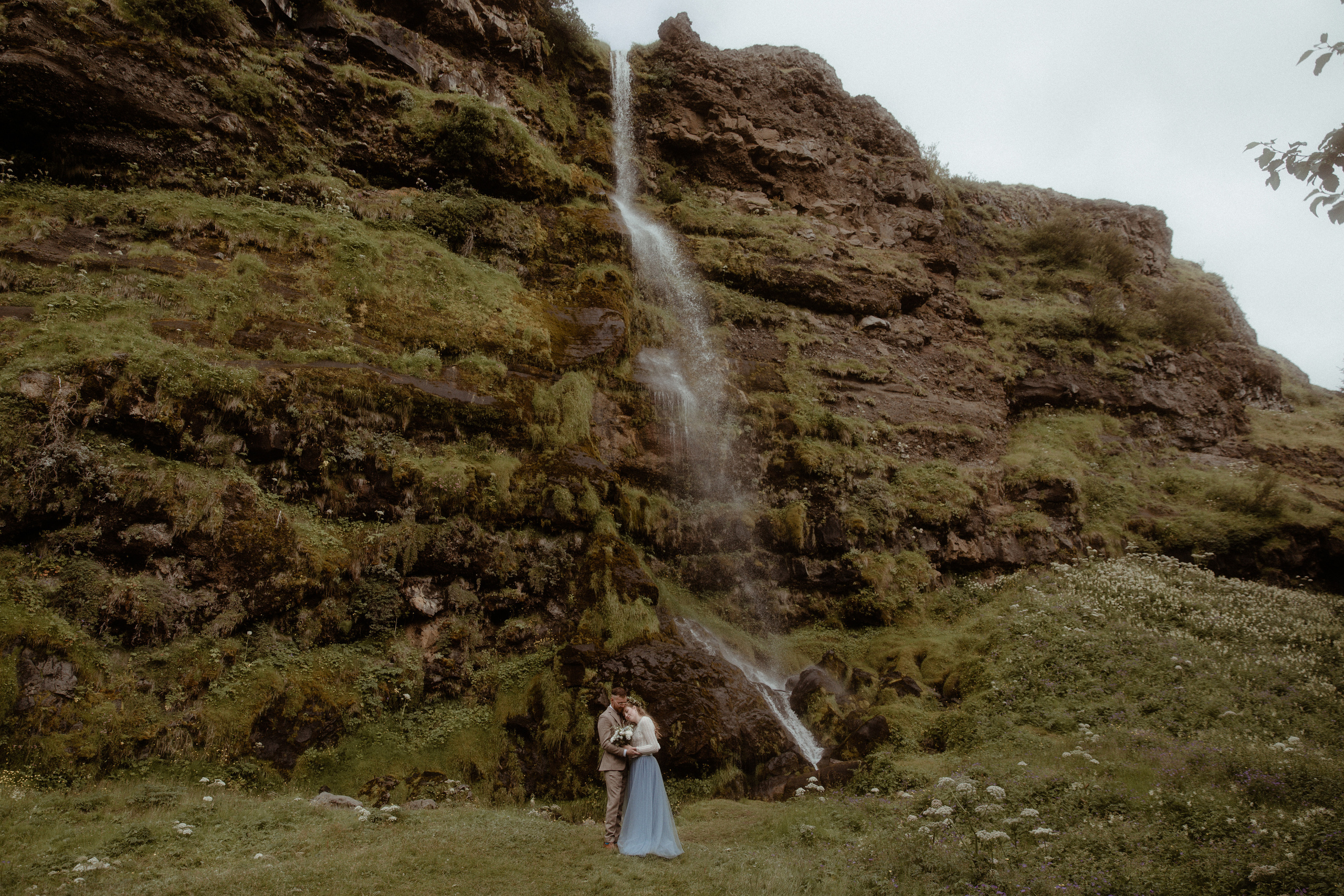 Iceland Secret Waterfall Elopement. Iceland elopement photographer & videographer
