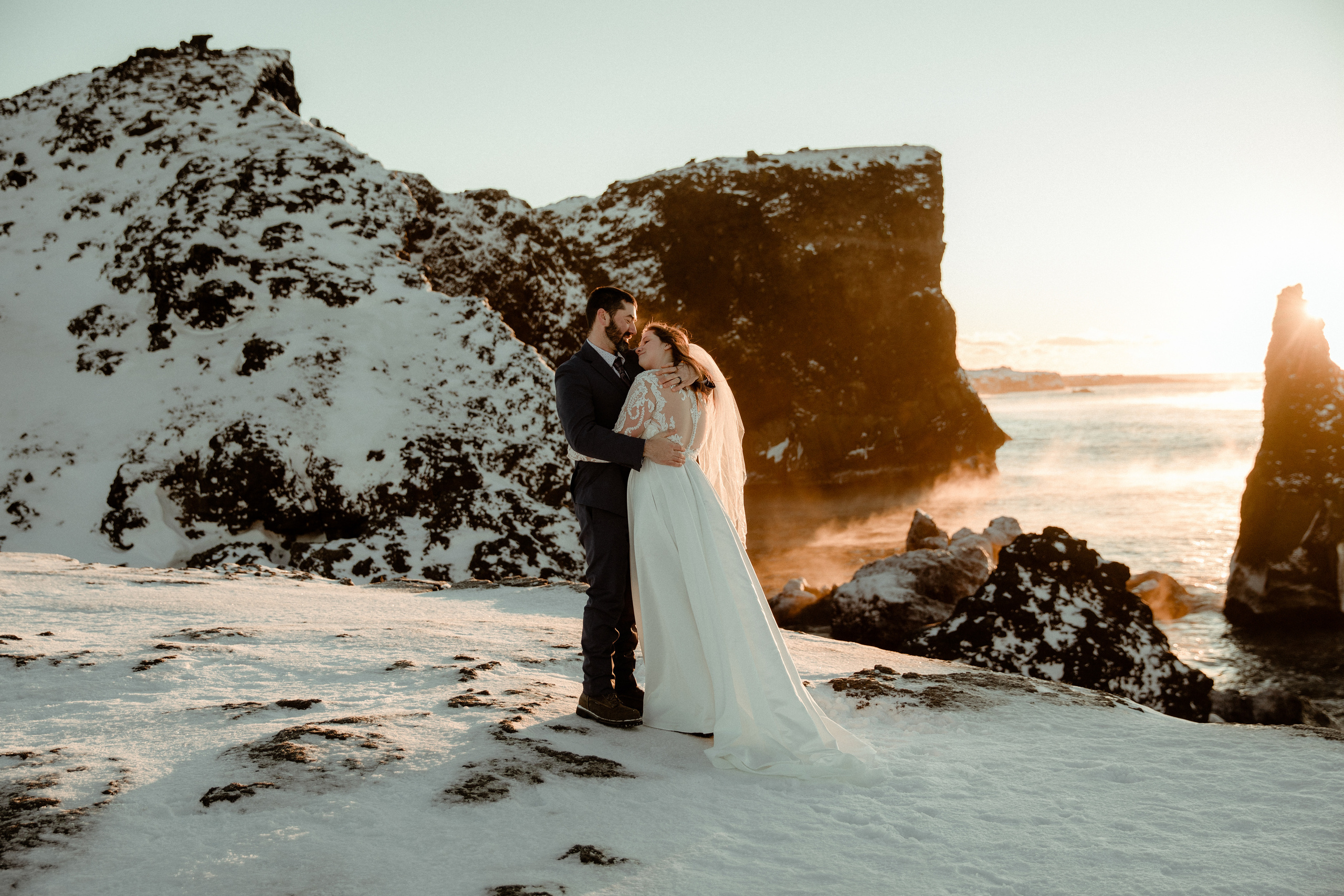 Golden Hour Elopement in Iceland. Iceland elopement photographer & videographer