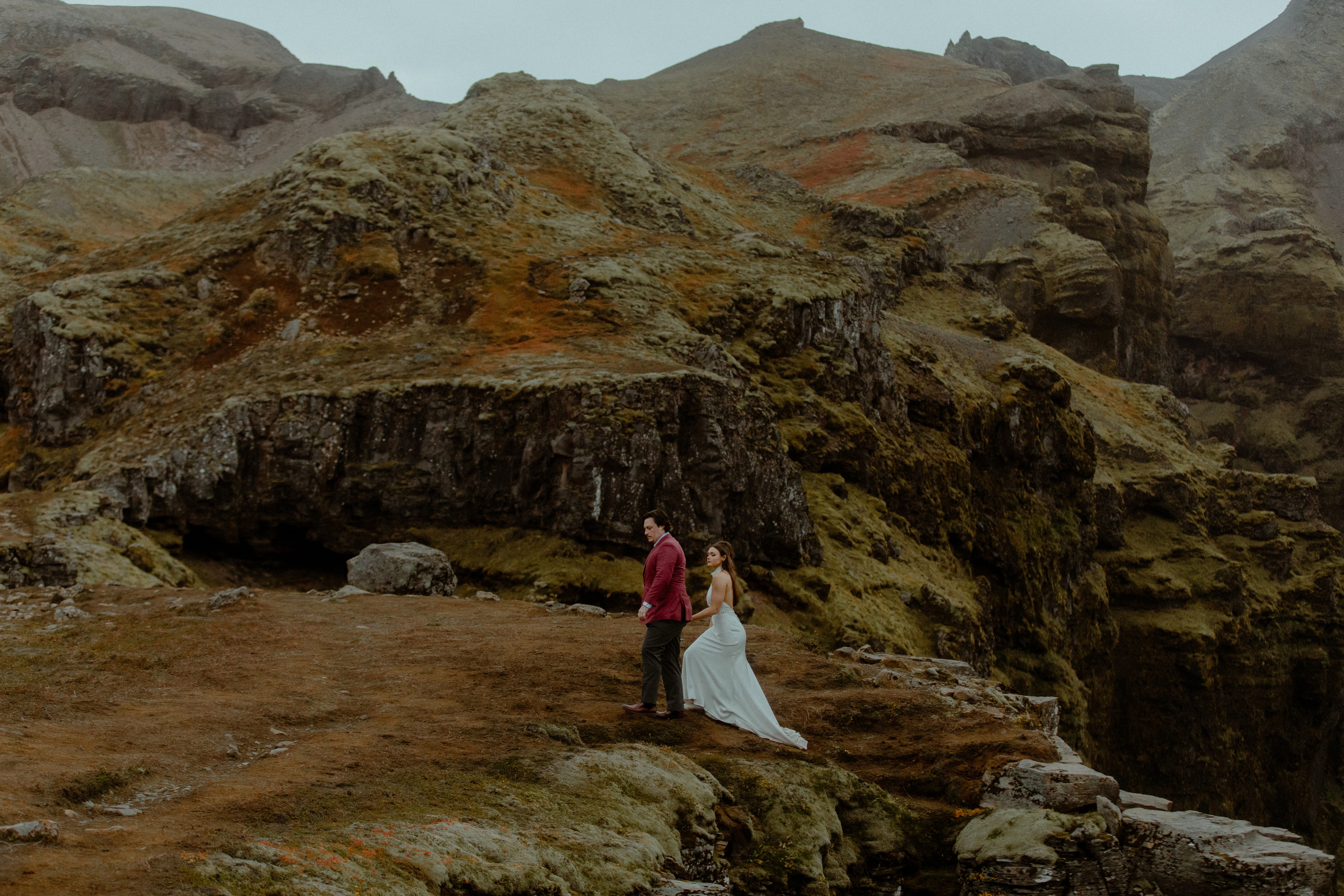 Secret hiking Elopement in Iceland. Iceland elopement photographer & videographer