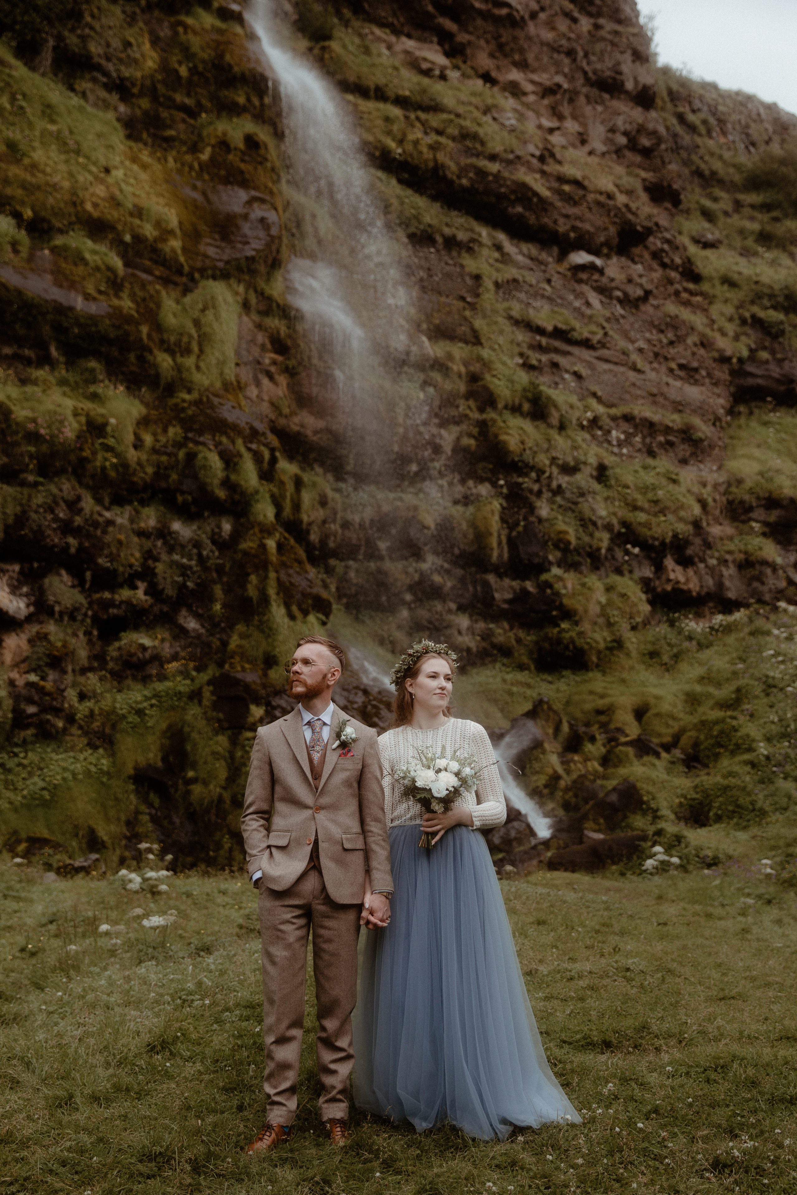 Iceland Secret Waterfall Elopement. Iceland elopement photographer & videographer