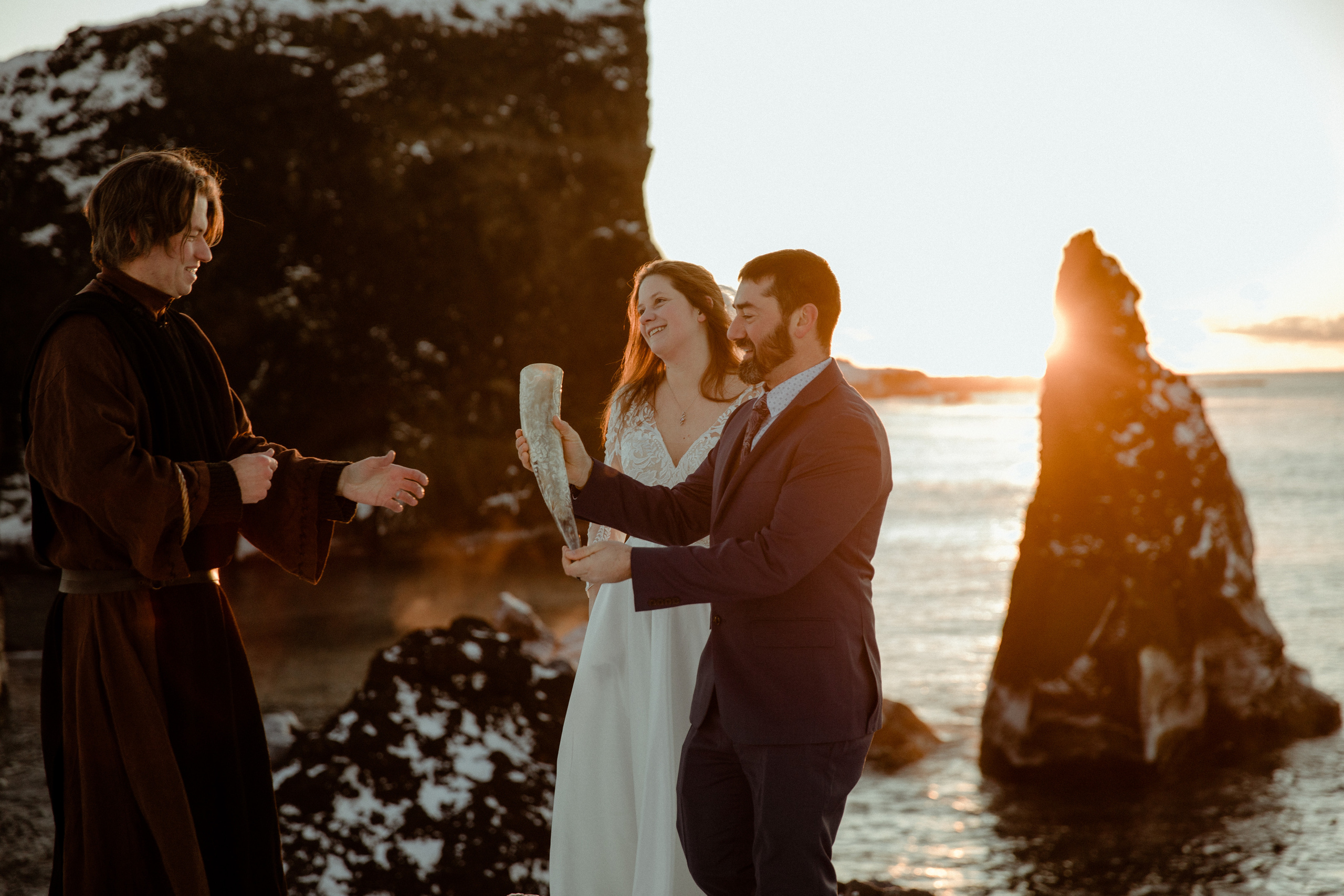 Golden Hour Elopement in Iceland. Iceland elopement photographer & videographer