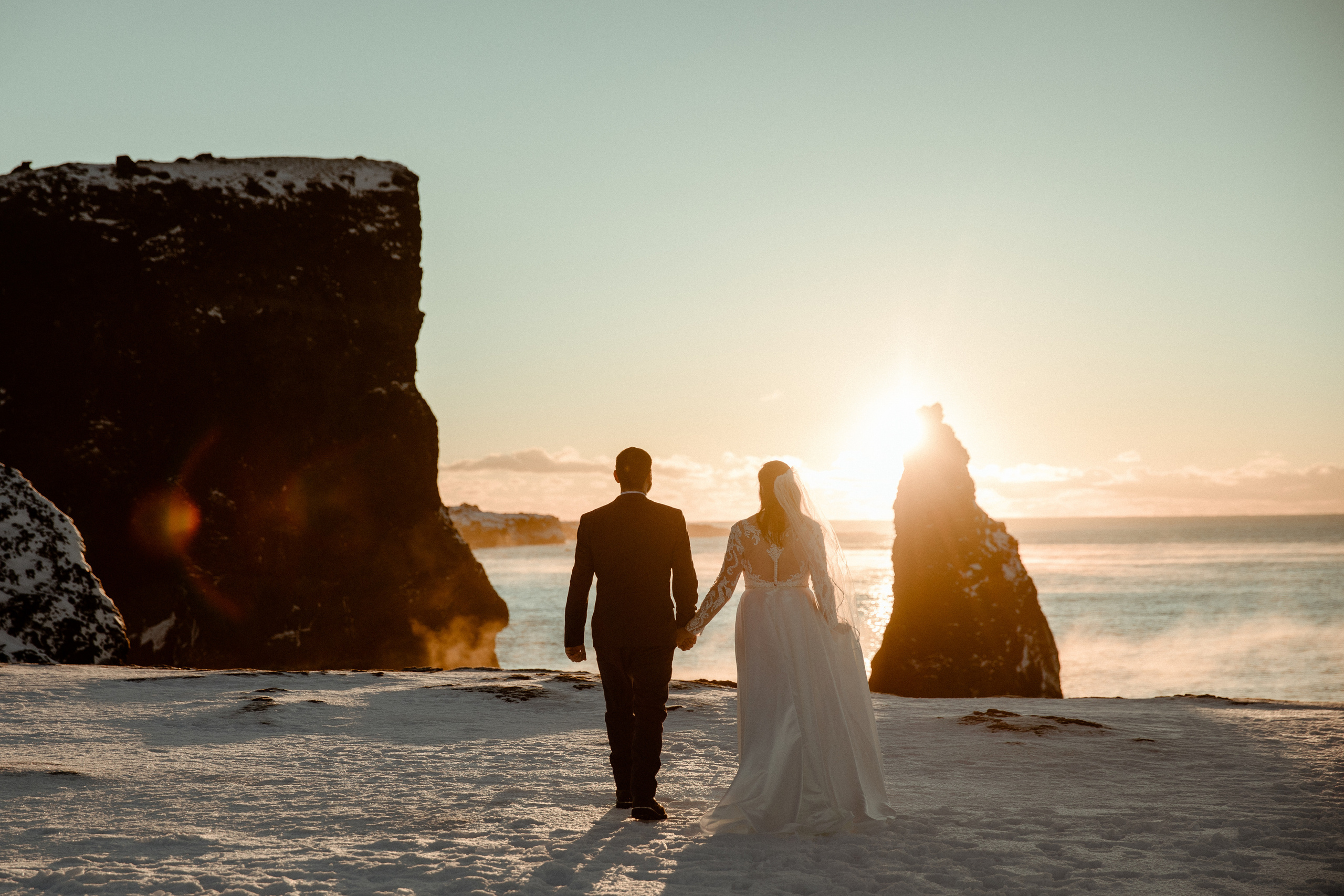 Golden Hour Elopement in Iceland. Iceland elopement photographer & videographer