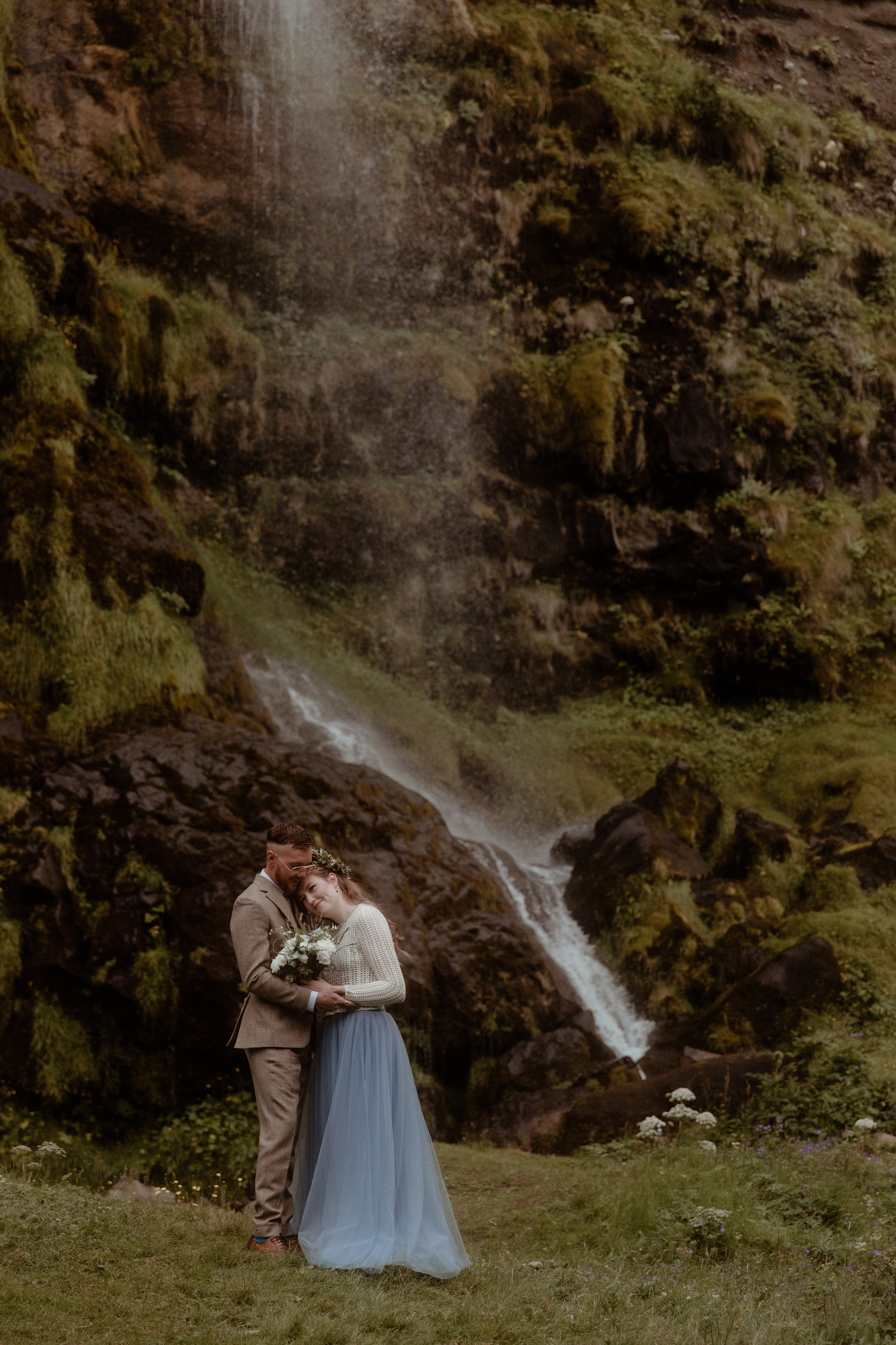 Iceland Secret Waterfall Elopement. Iceland elopement photographer & videographer