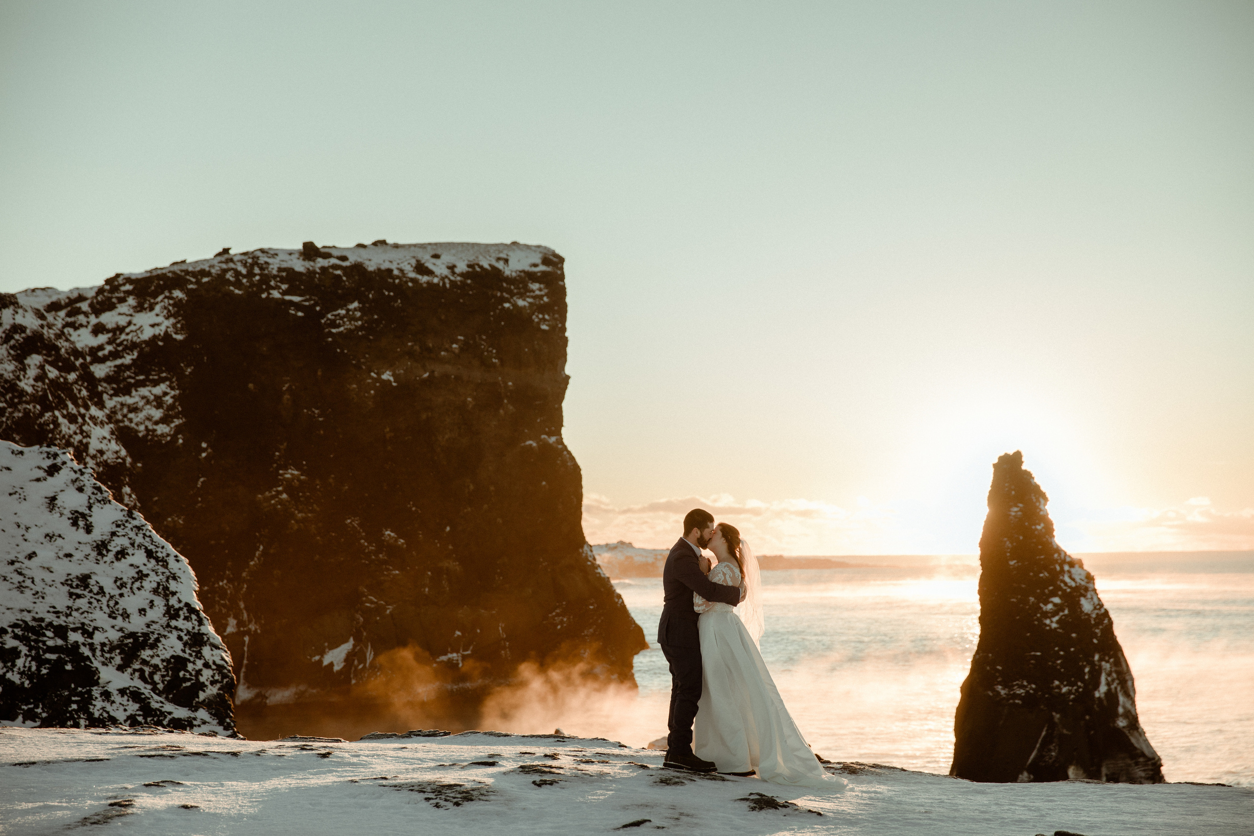 Golden Hour Elopement in Iceland. Iceland elopement photographer & videographer