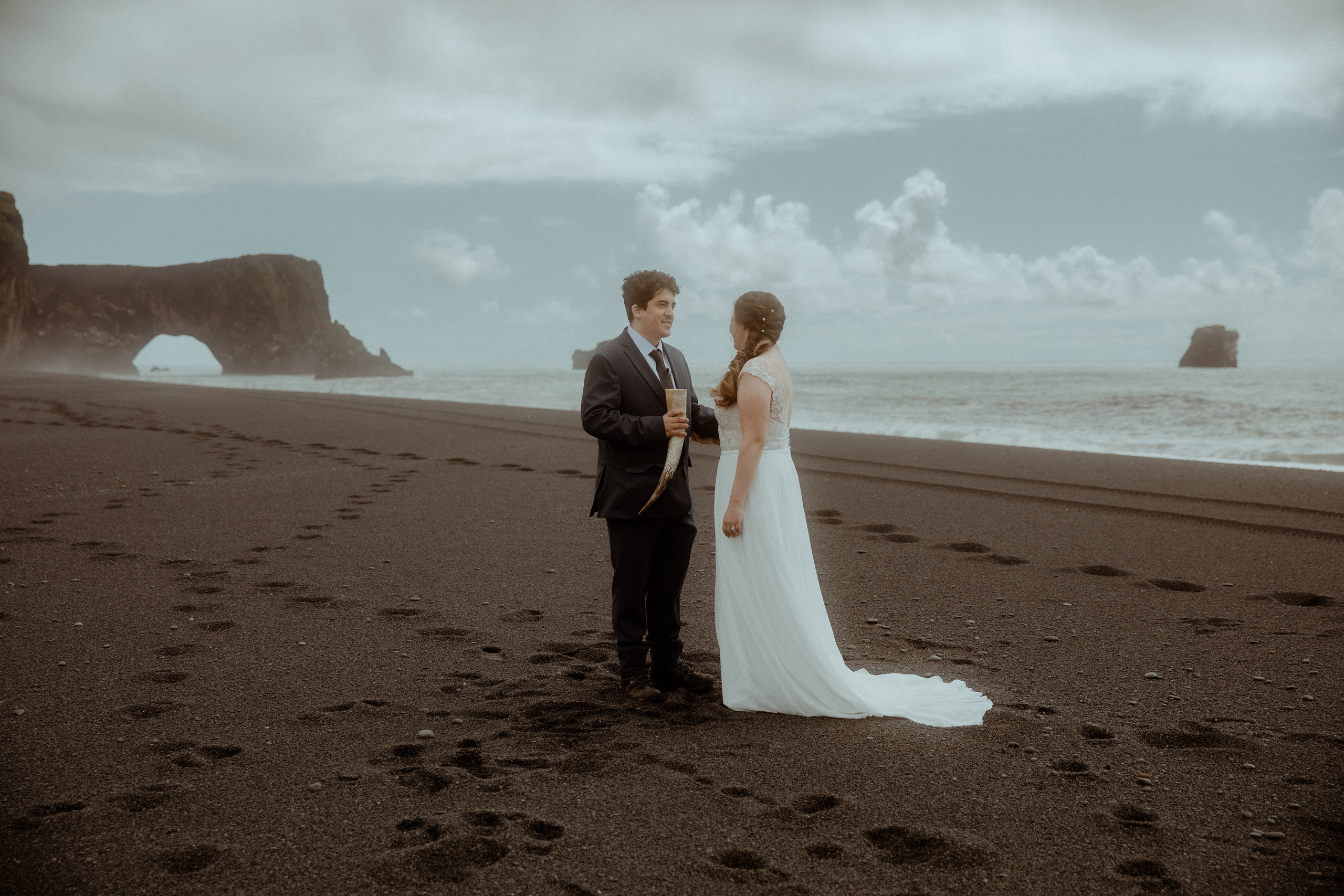 Private Black Sand Beach Elopement. Iceland elopement photographer & videographer