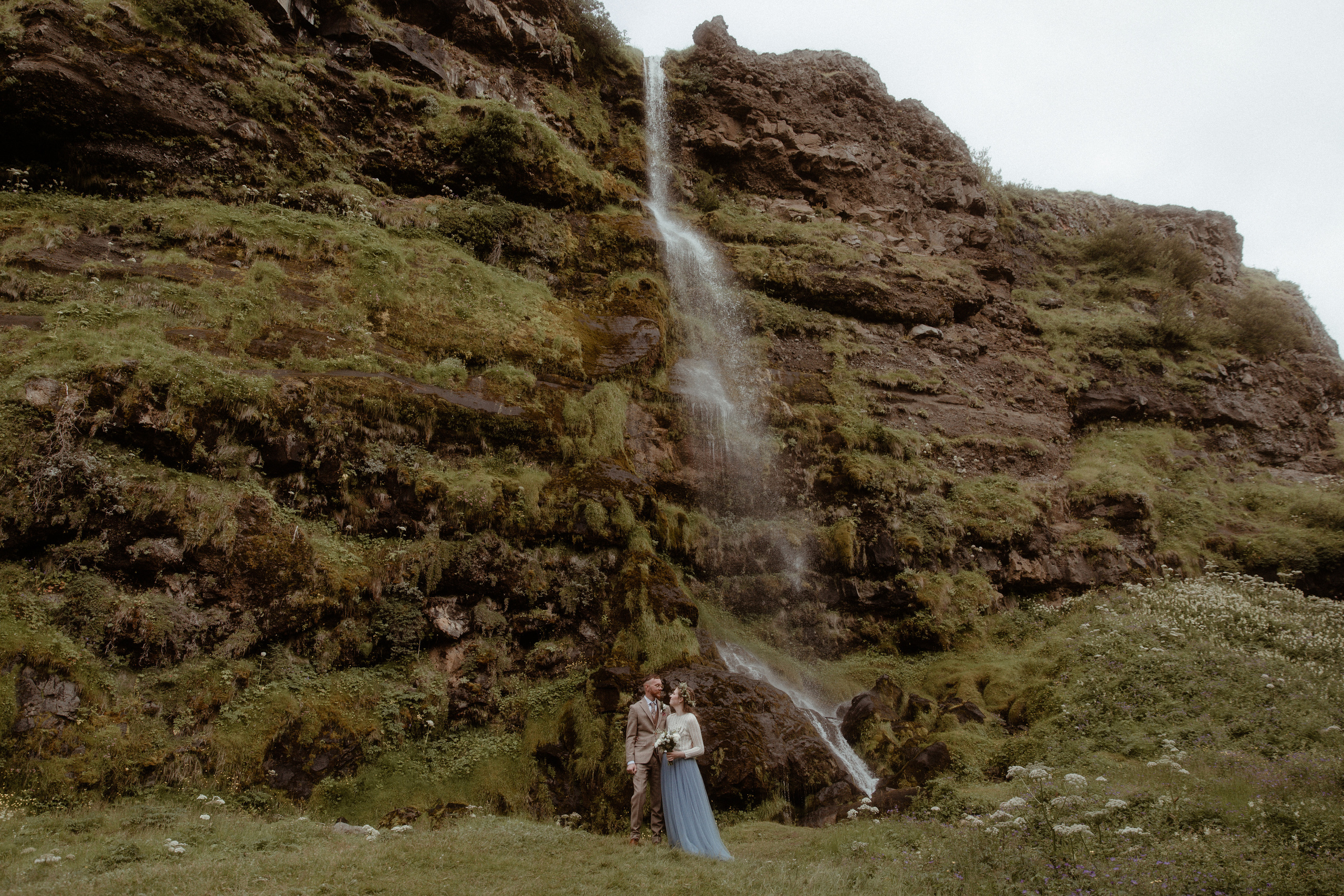 Iceland Secret Waterfall Elopement. Iceland elopement photographer & videographer