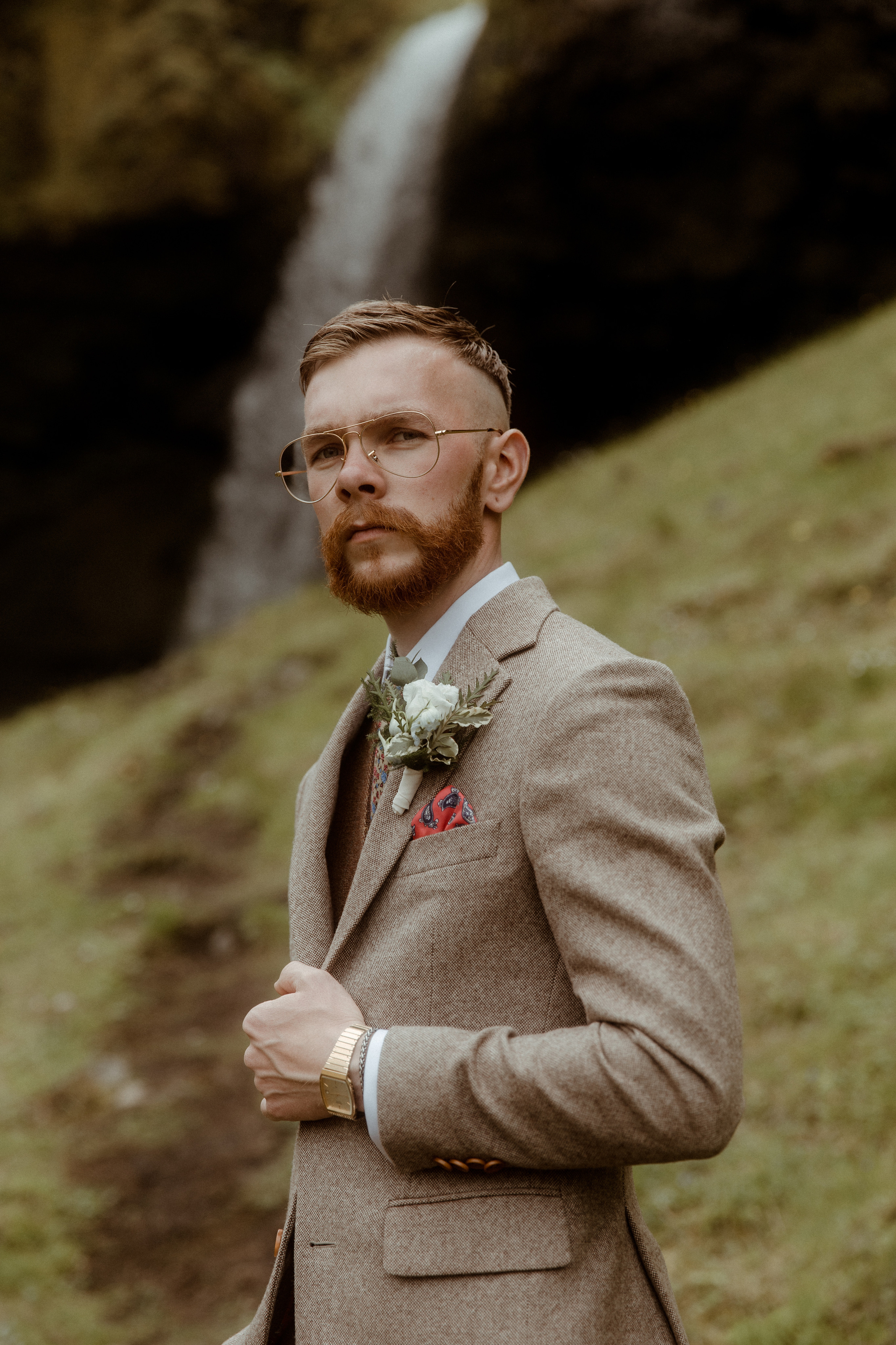 Iceland Secret Waterfall Elopement. Iceland elopement photographer & videographer