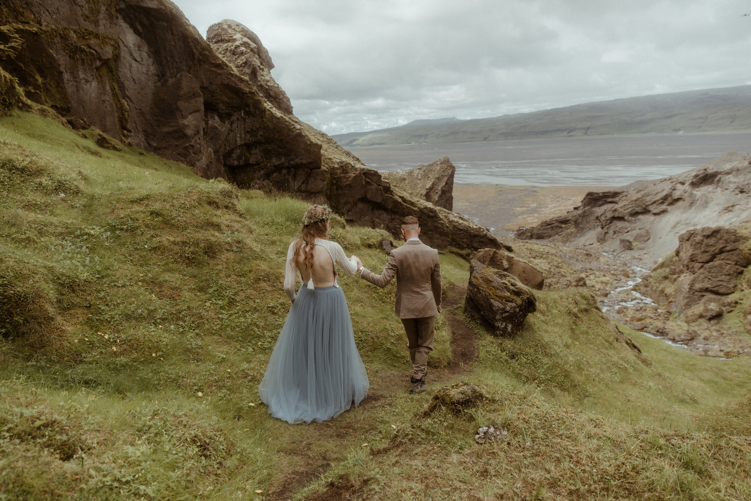 Iceland Secret Waterfall Elopement. Iceland elopement photographer & videographer