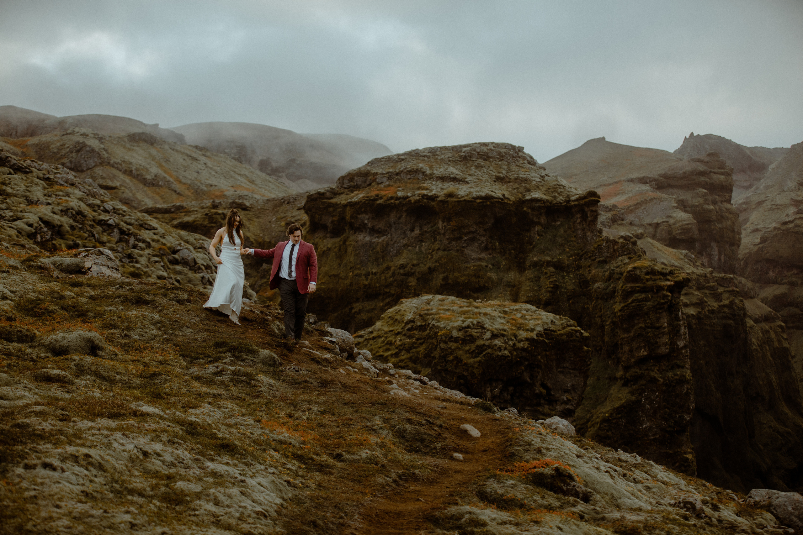Secret hiking Elopement in Iceland. Iceland elopement photographer & videographer